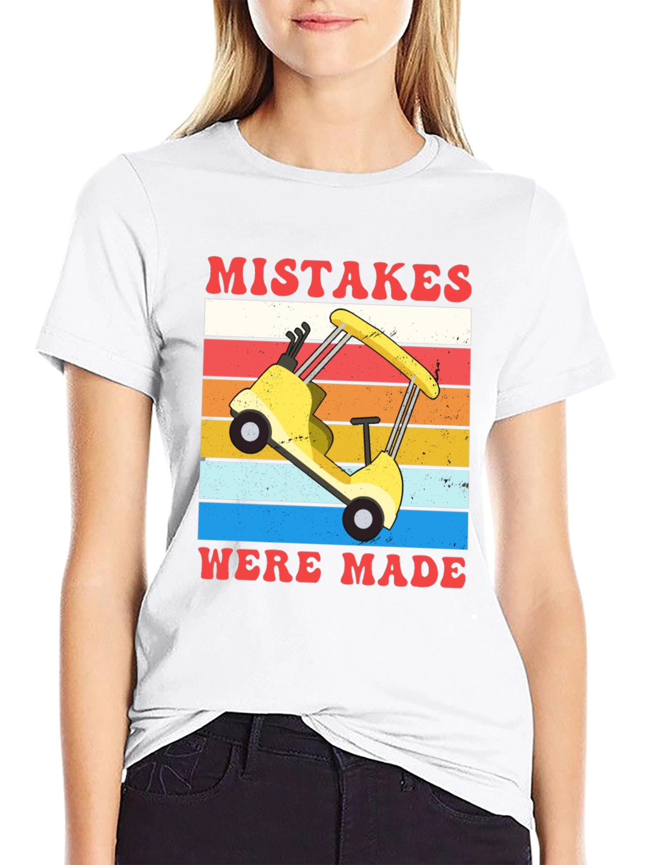 Black Mistakes Were Made Golfing Tee view 9