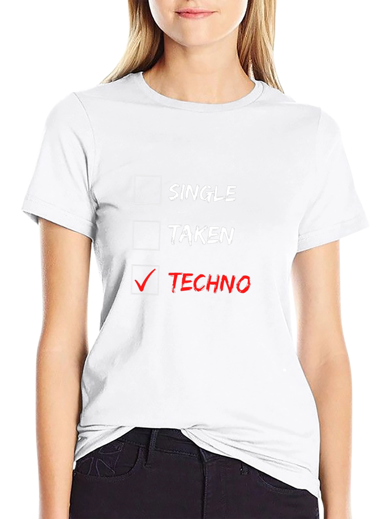Black Techno Music Lover T-Shirt - Single, Taken, Techno Choice view 9