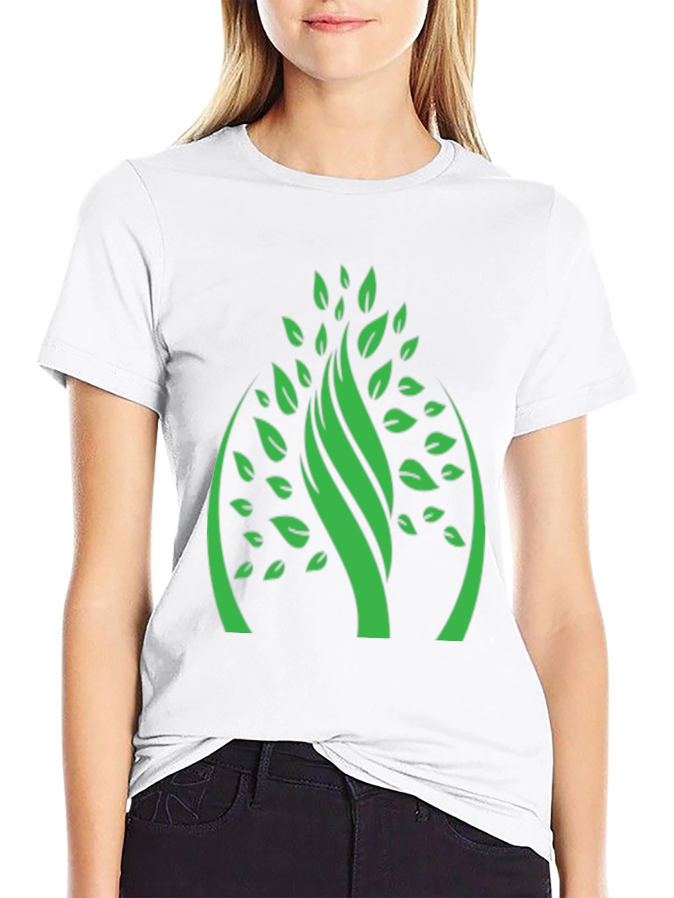 Black Green Tree Graphic Black T-Shirt view 9