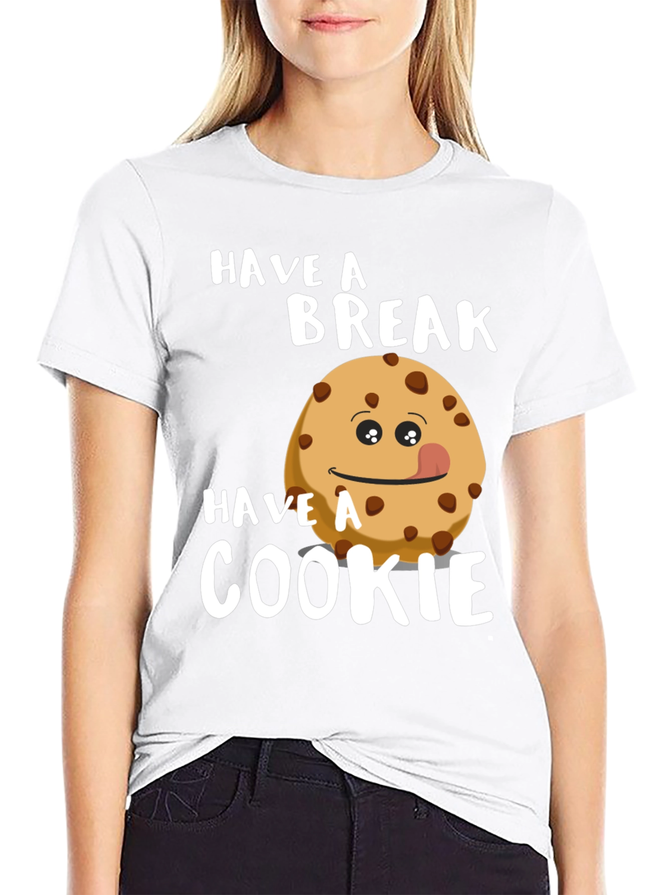 Black Have a Break, Have a Cookie T-Shirt view 9