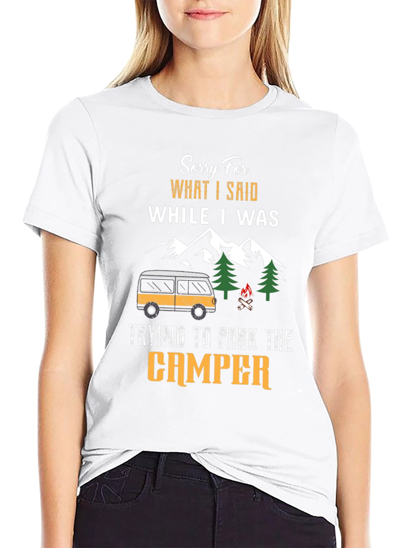 Black Sorry For What I Said While Parking Camper T-Shirt view 9