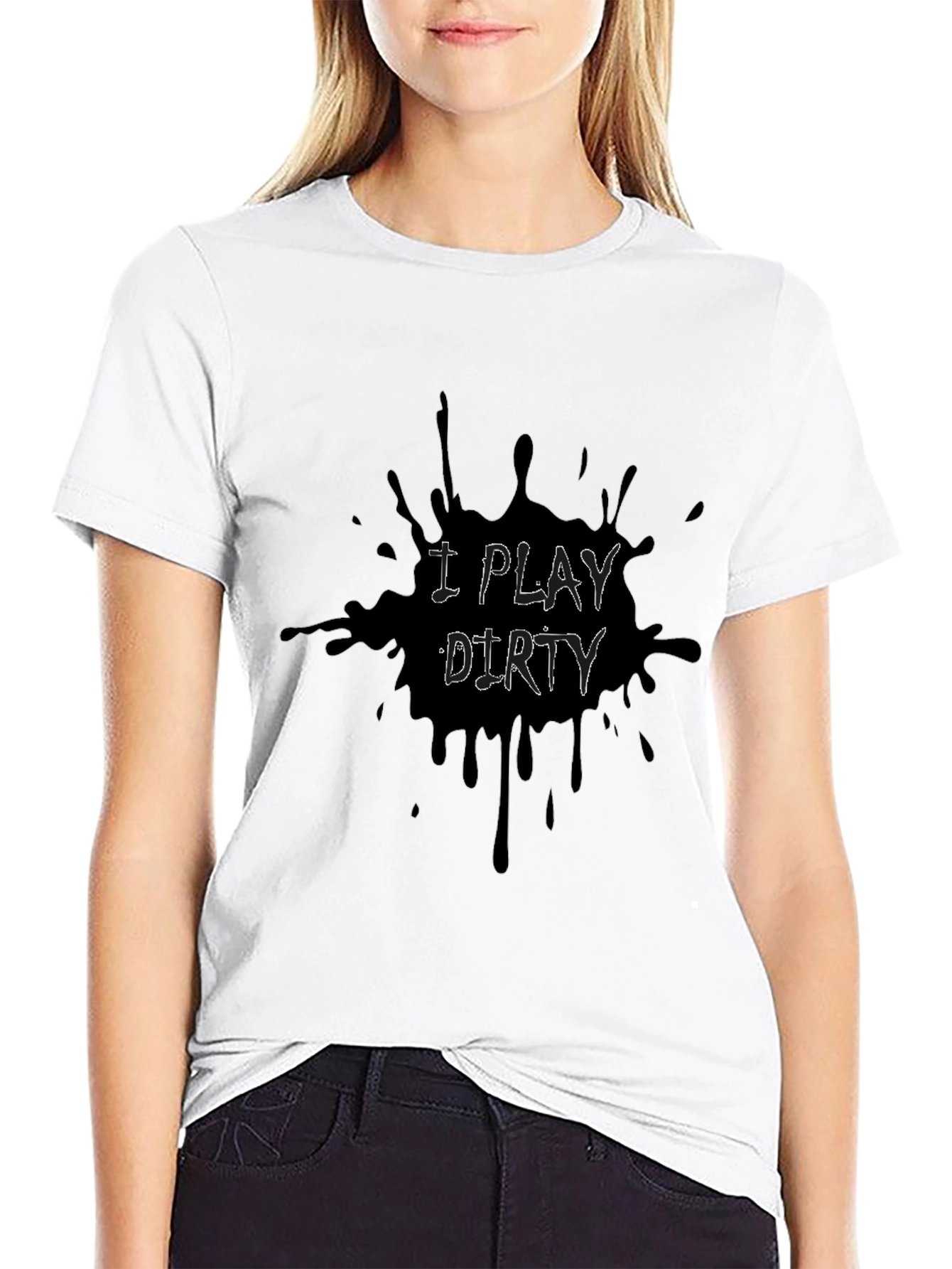 Black I Play Dirty Men's Graphic T-Shirt - Black view 9