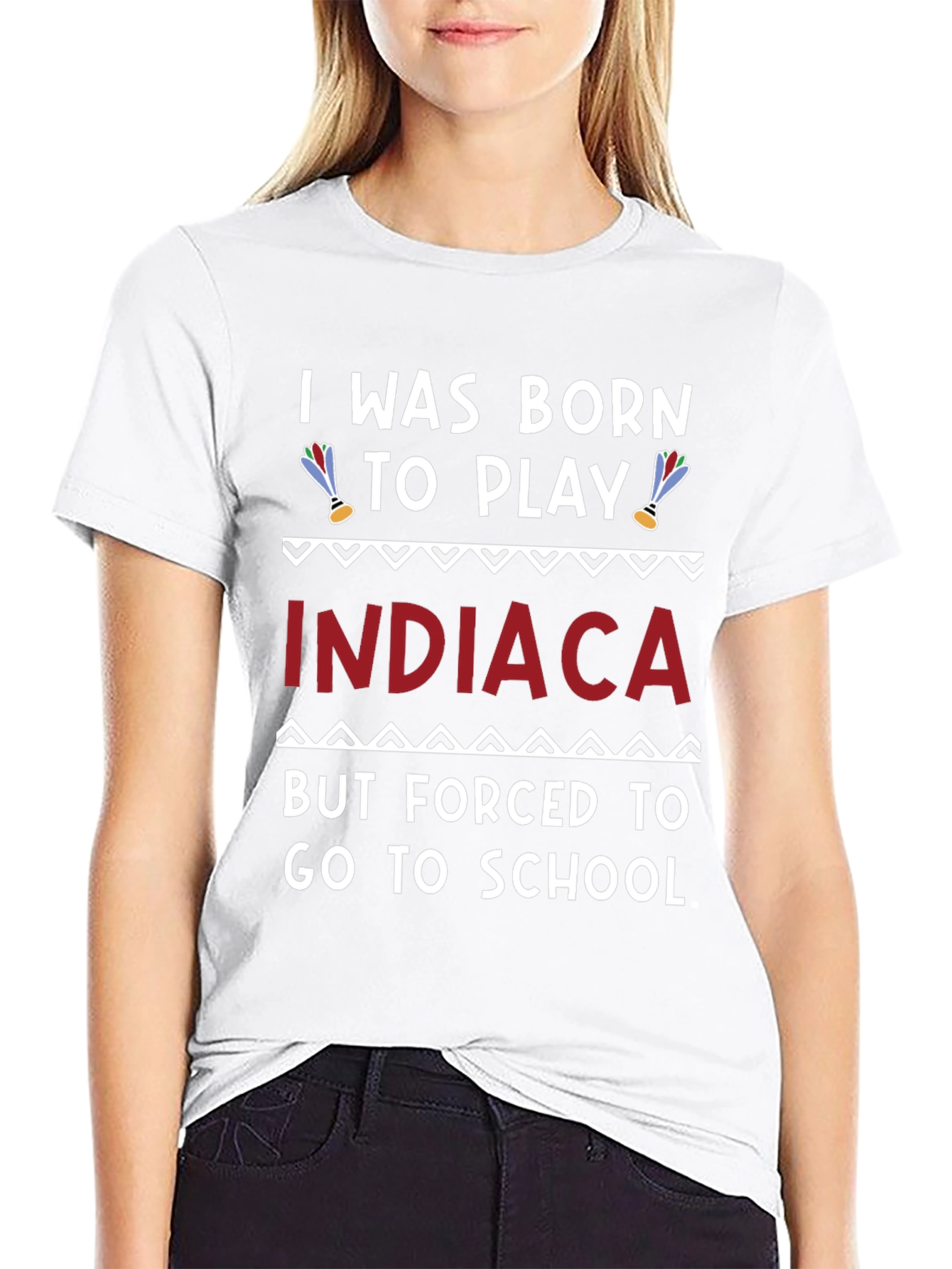 Black Born to Play Indiaca T-Shirt view 9