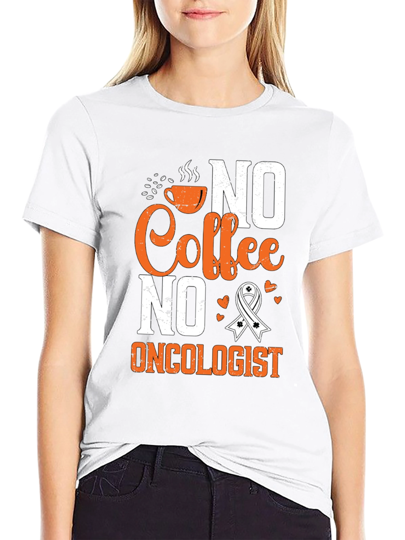 Black No Coffee No Oncologist T-Shirt, Cancer Awareness view 9