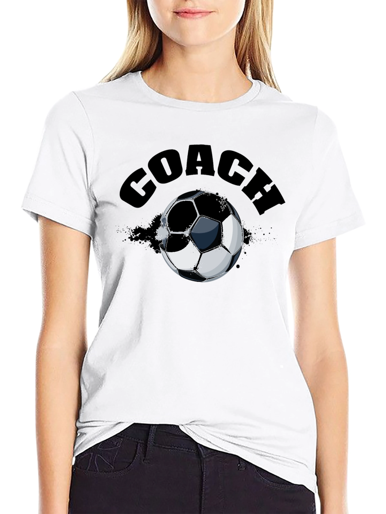 Black Coach Soccer Ball T-Shirt view 9