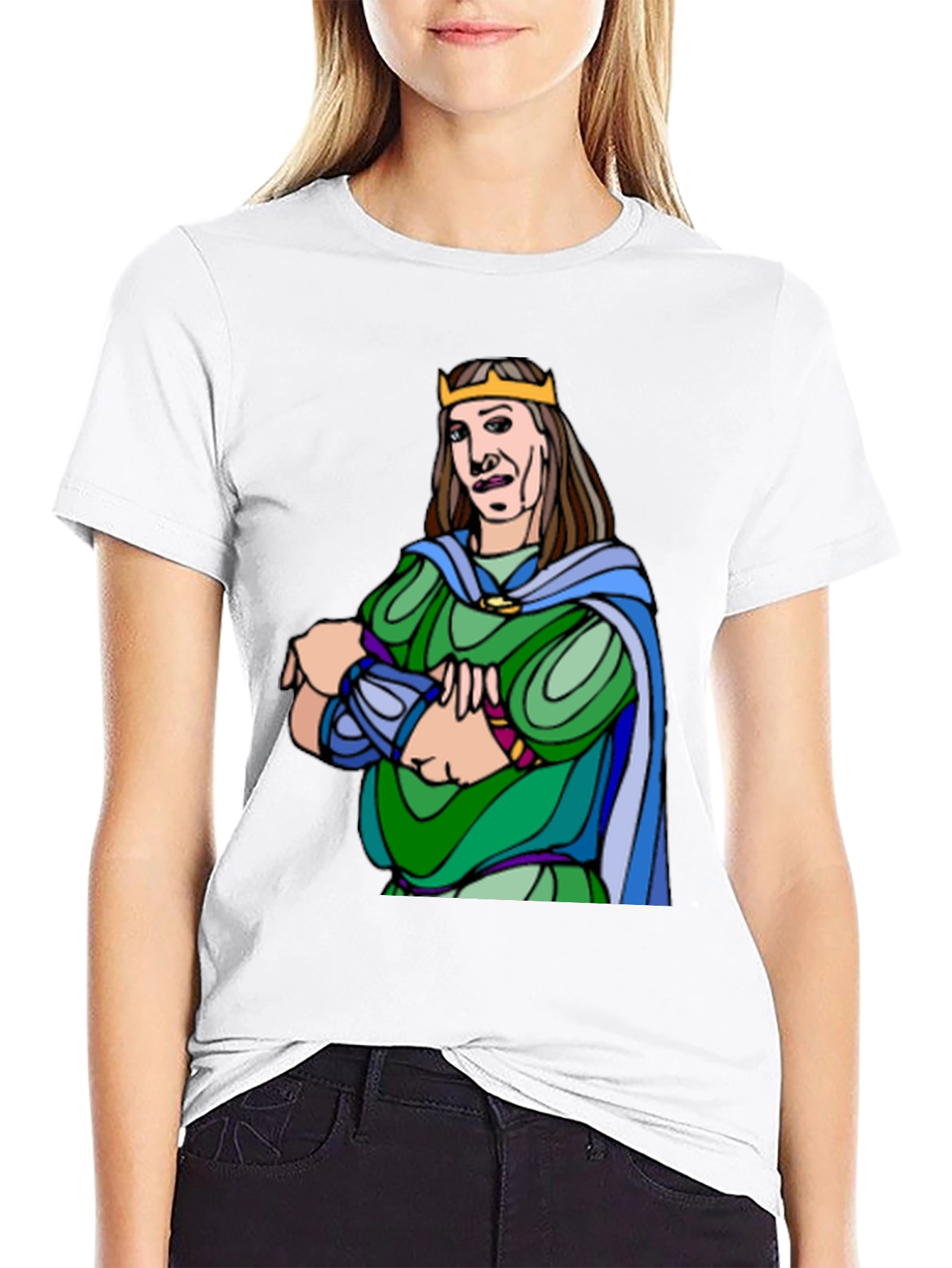 Black King Cartoon Graphic Tee - Black view 9