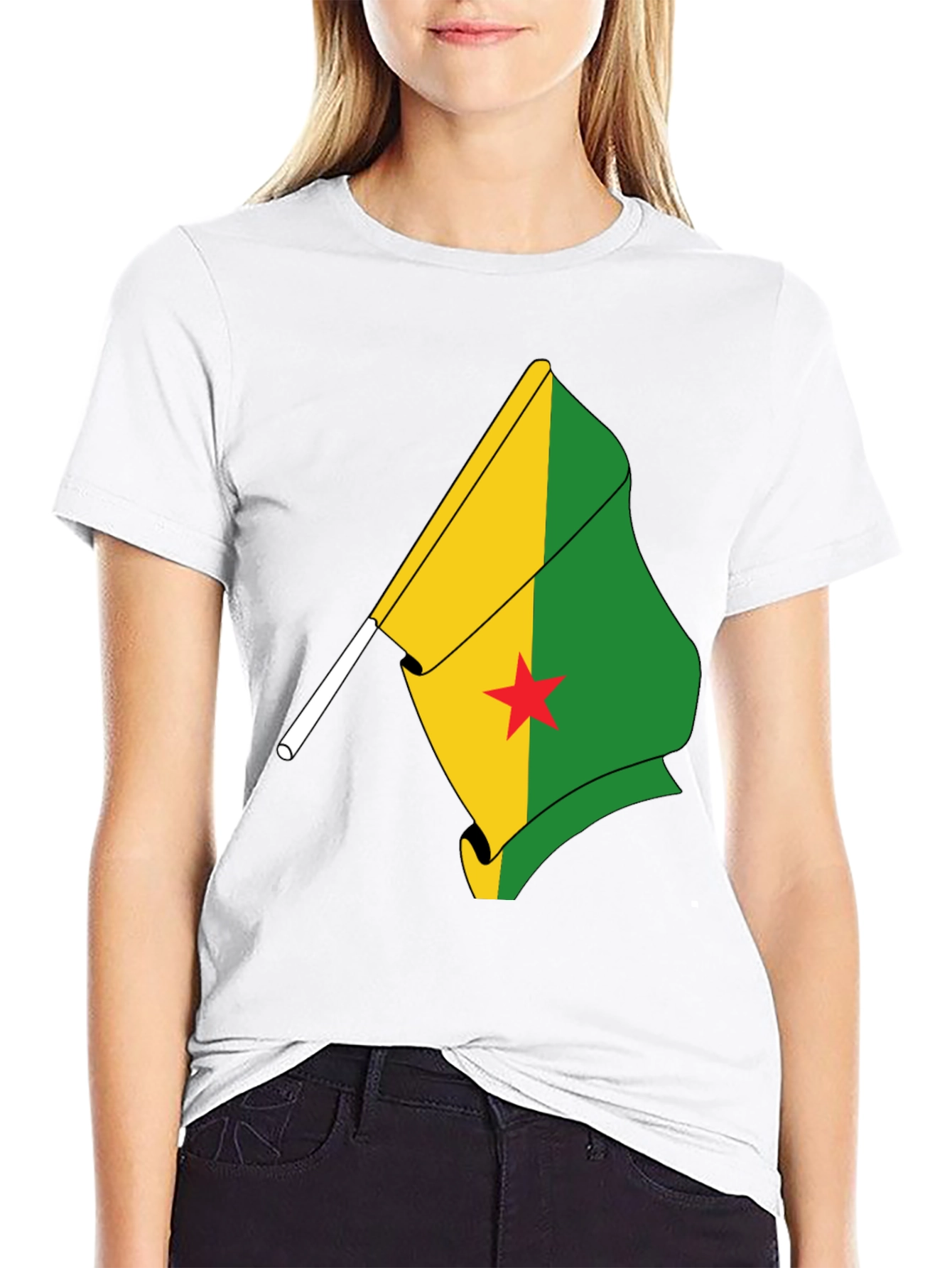 Black French Guiana Flag T-Shirt - Black view 9