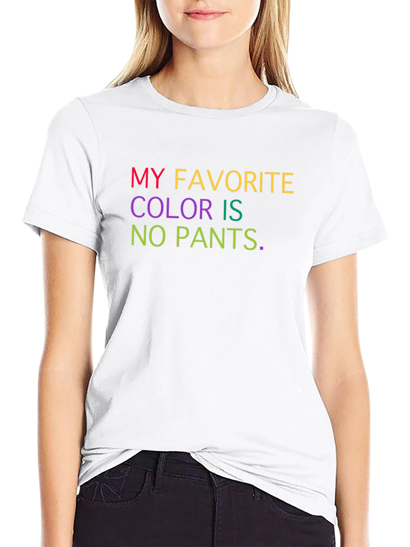 Black Humorous "No Pants" Graphic Tee view 9