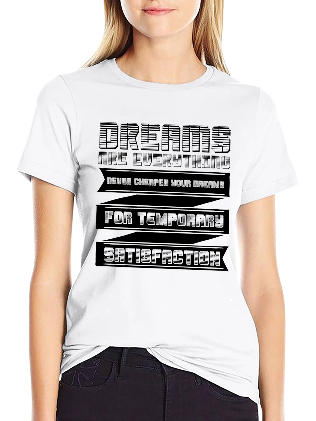 Black Dreams T-Shirt - Motivational Graphic Tee view 9