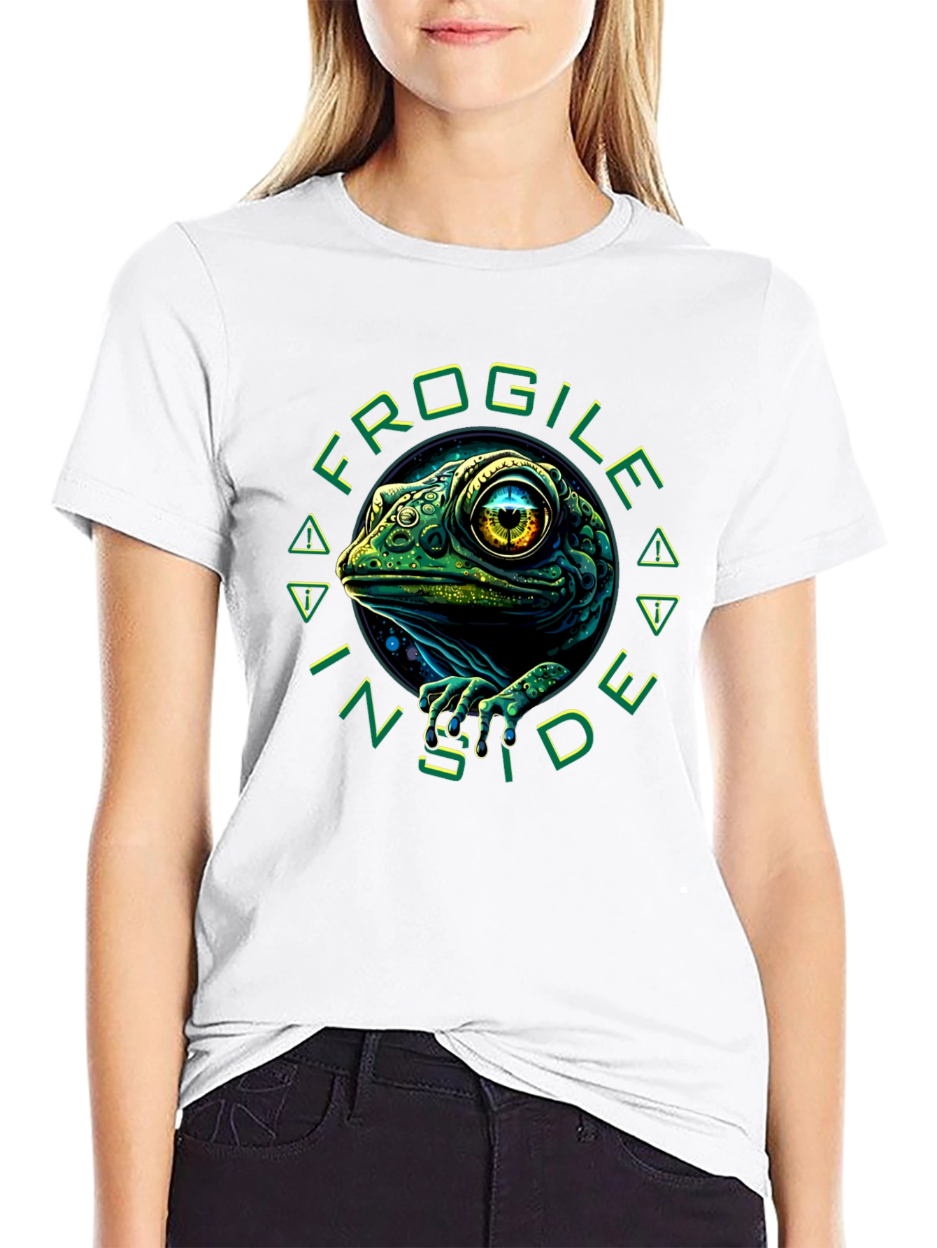 Black FROGile Inside T-Shirt - Unique Graphic Tee view 9