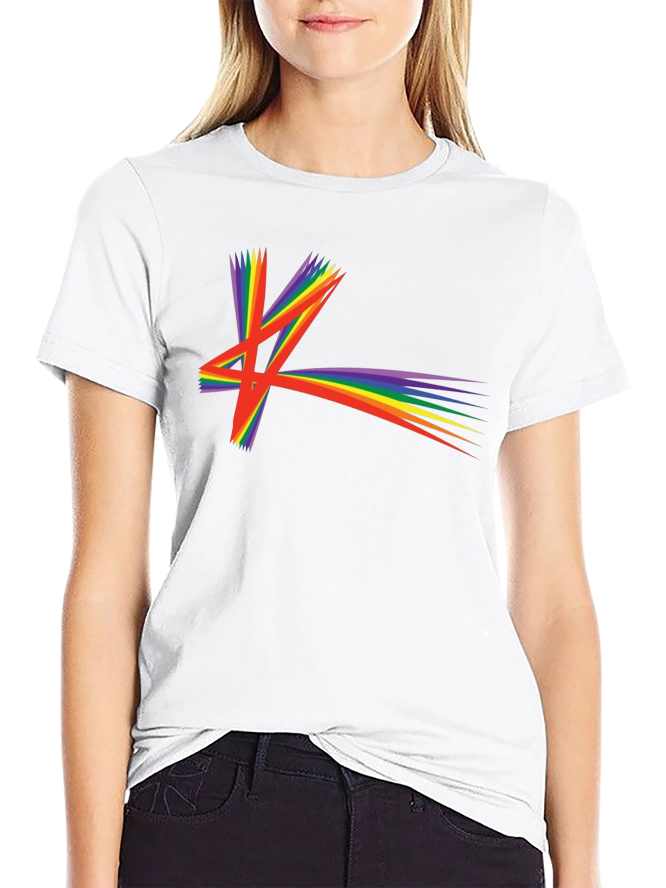 Black Rainbow Starburst Graphic T-Shirt view 9