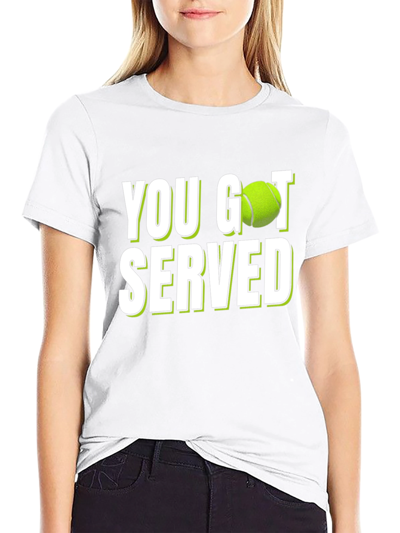 Black You Got Served Tennis T-Shirt - Novelty Design view 9