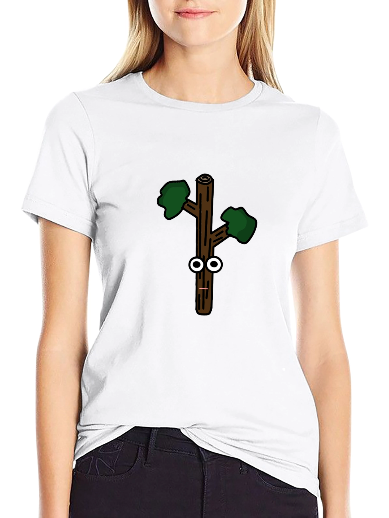 Black Funny Googly-Eyed Stick Figure Black T-Shirt view 9