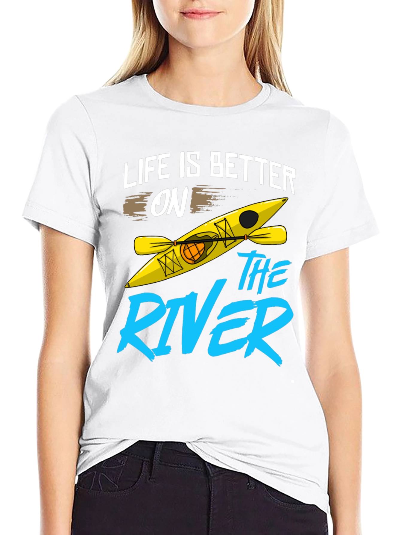 Black Life is Better on the River Kayak T-Shirt view 9
