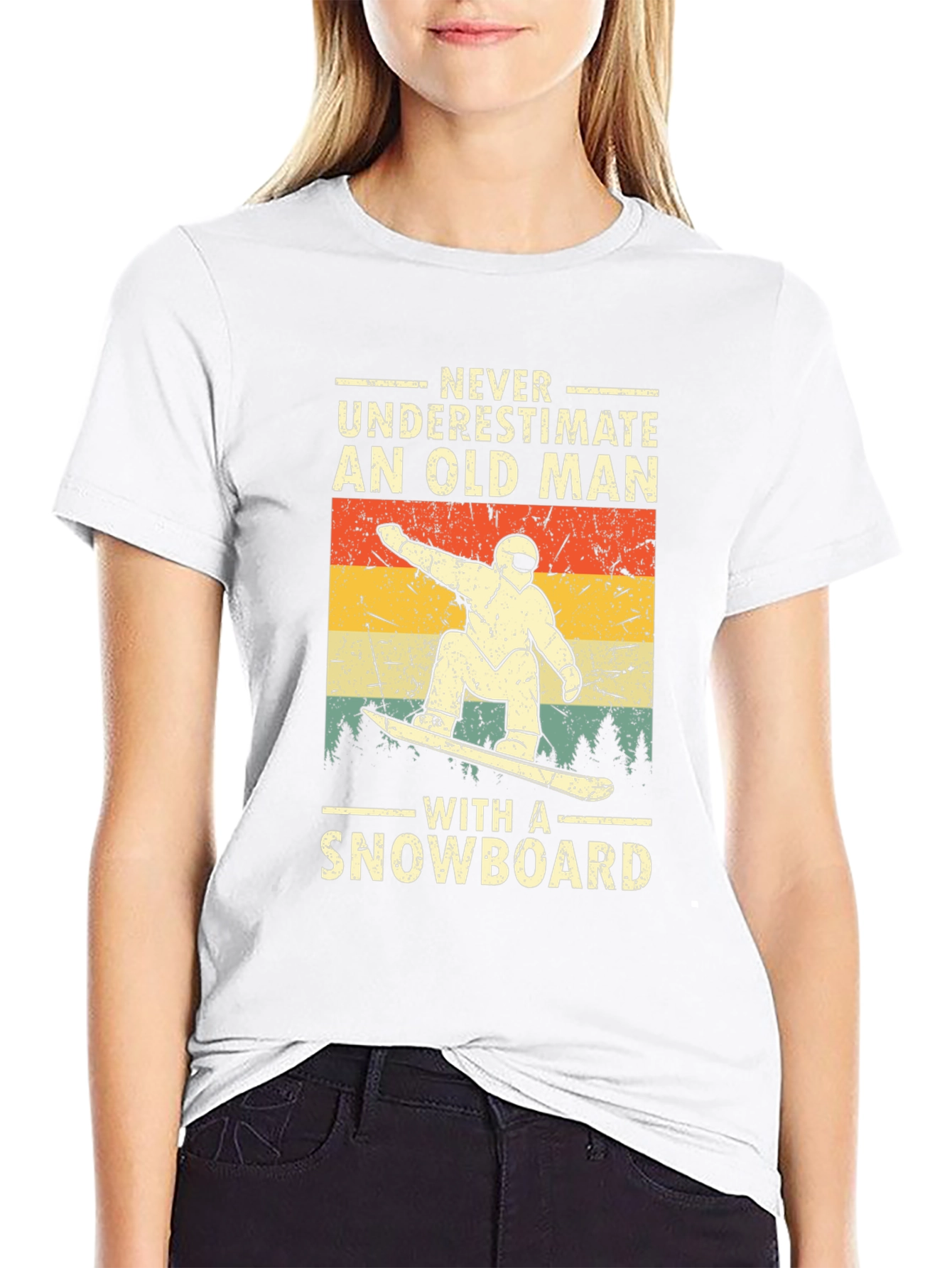 Black Old Man Snowboard T-Shirt view 9