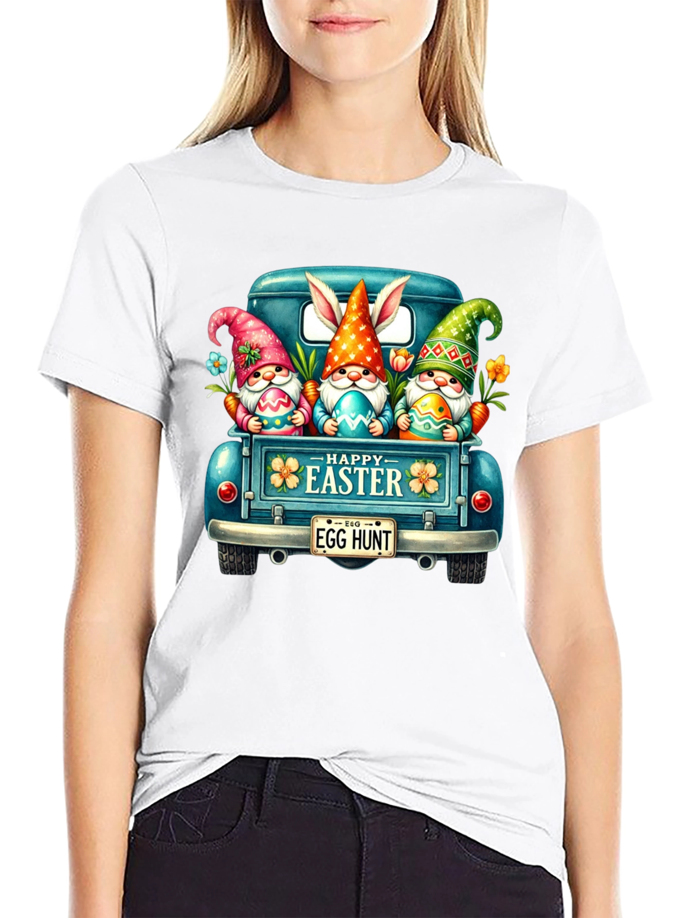 Camiseta Negra con Diseño de Pascua