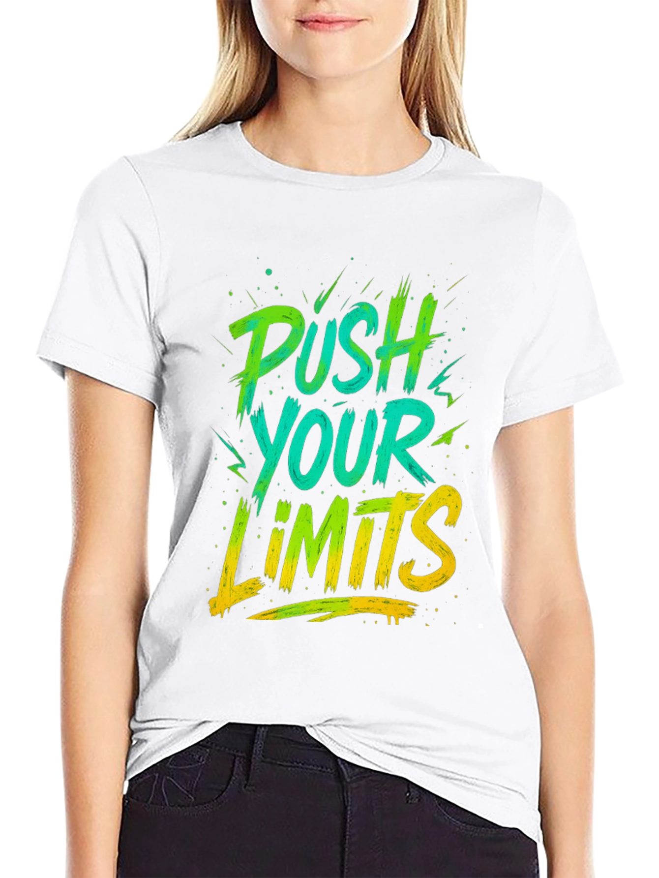 Black Push Your Limits Graphic Tee - Men's Black T-Shirt view 9