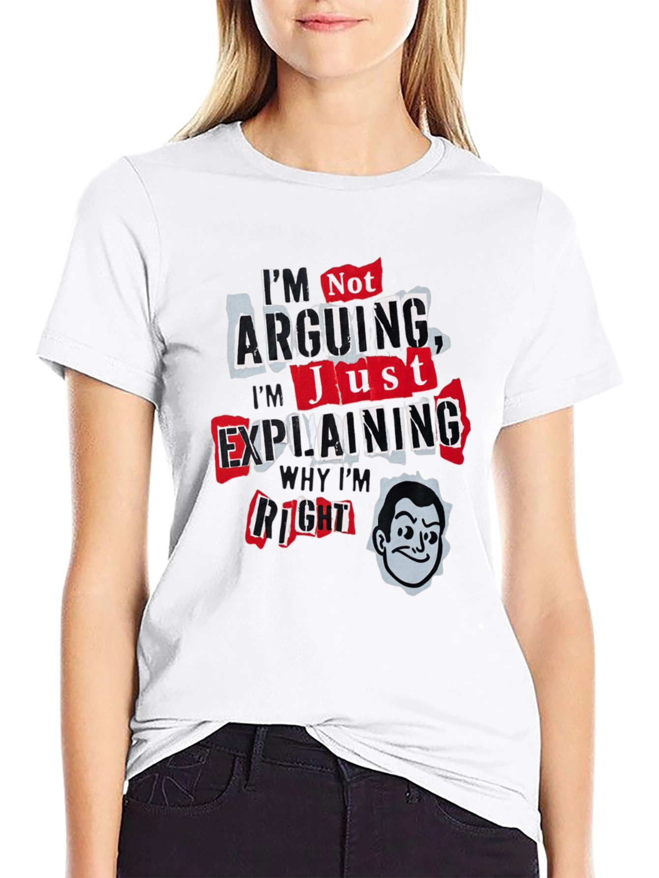 Black Funny Arguing vs Explaining Men's Black T-Shirt view 9