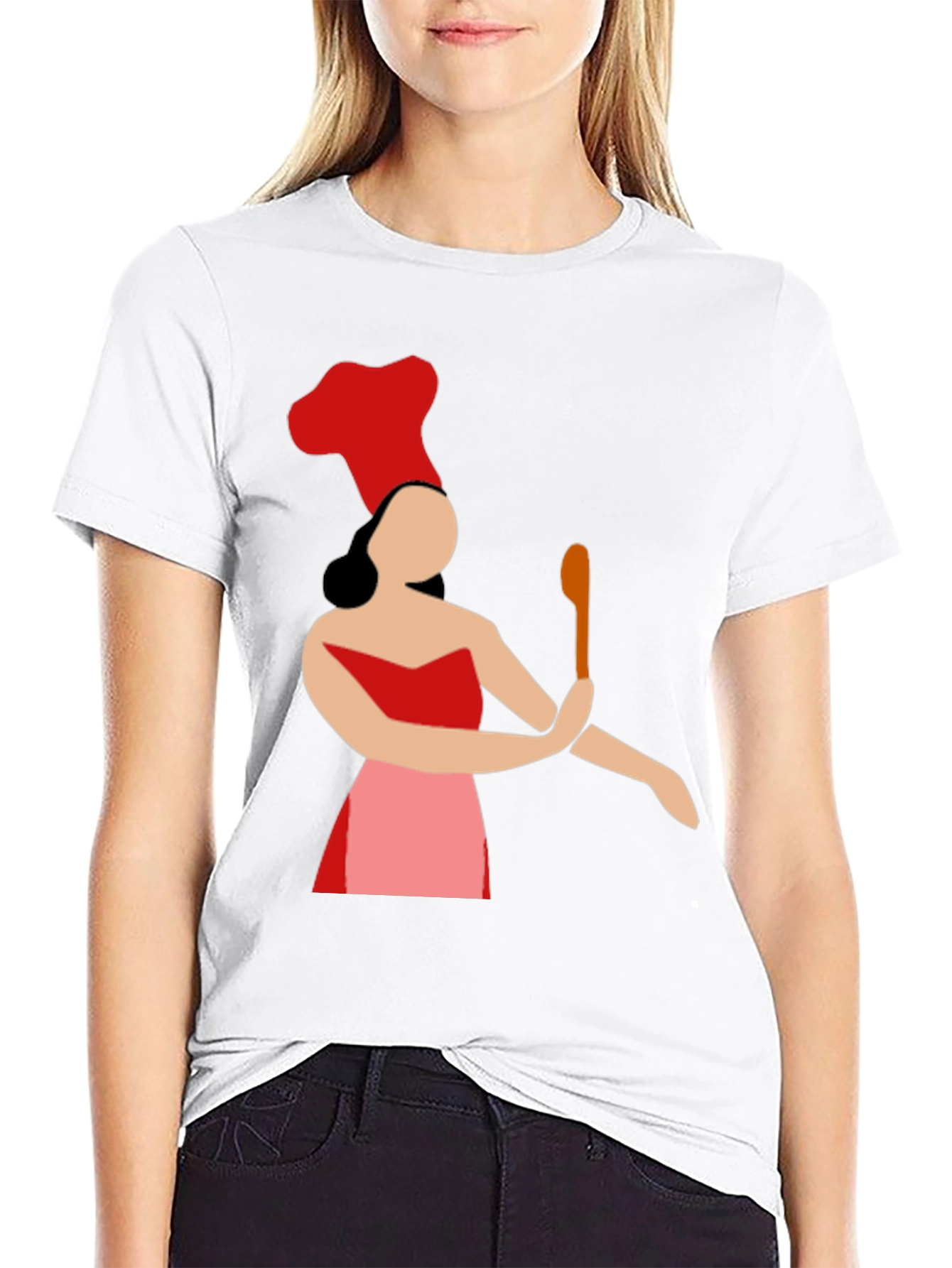 Black Chef Woman Graphic Tee - Novelty Cook T-Shirt view 9