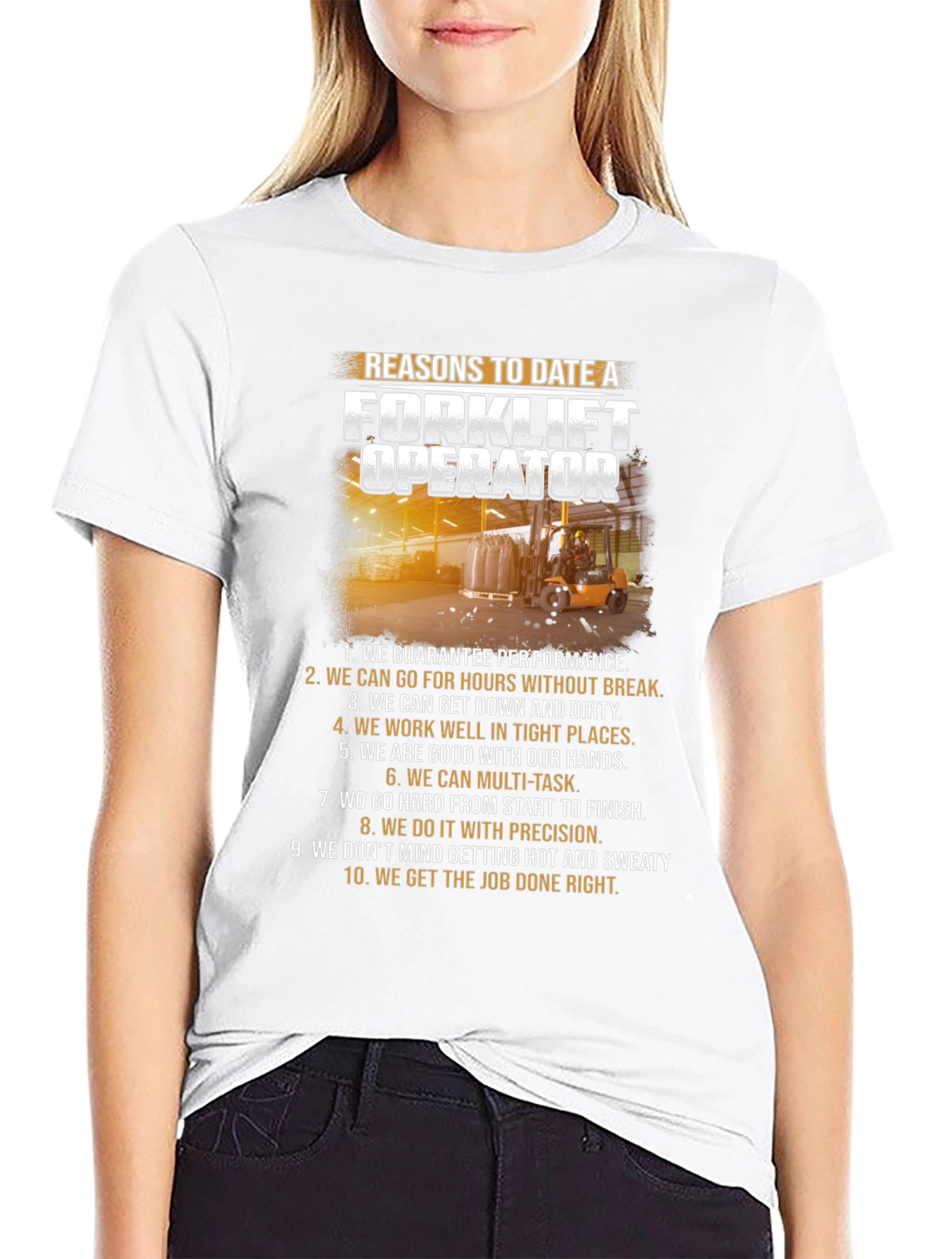 Black Reasons to Date a Forklift Operator T-Shirt view 9