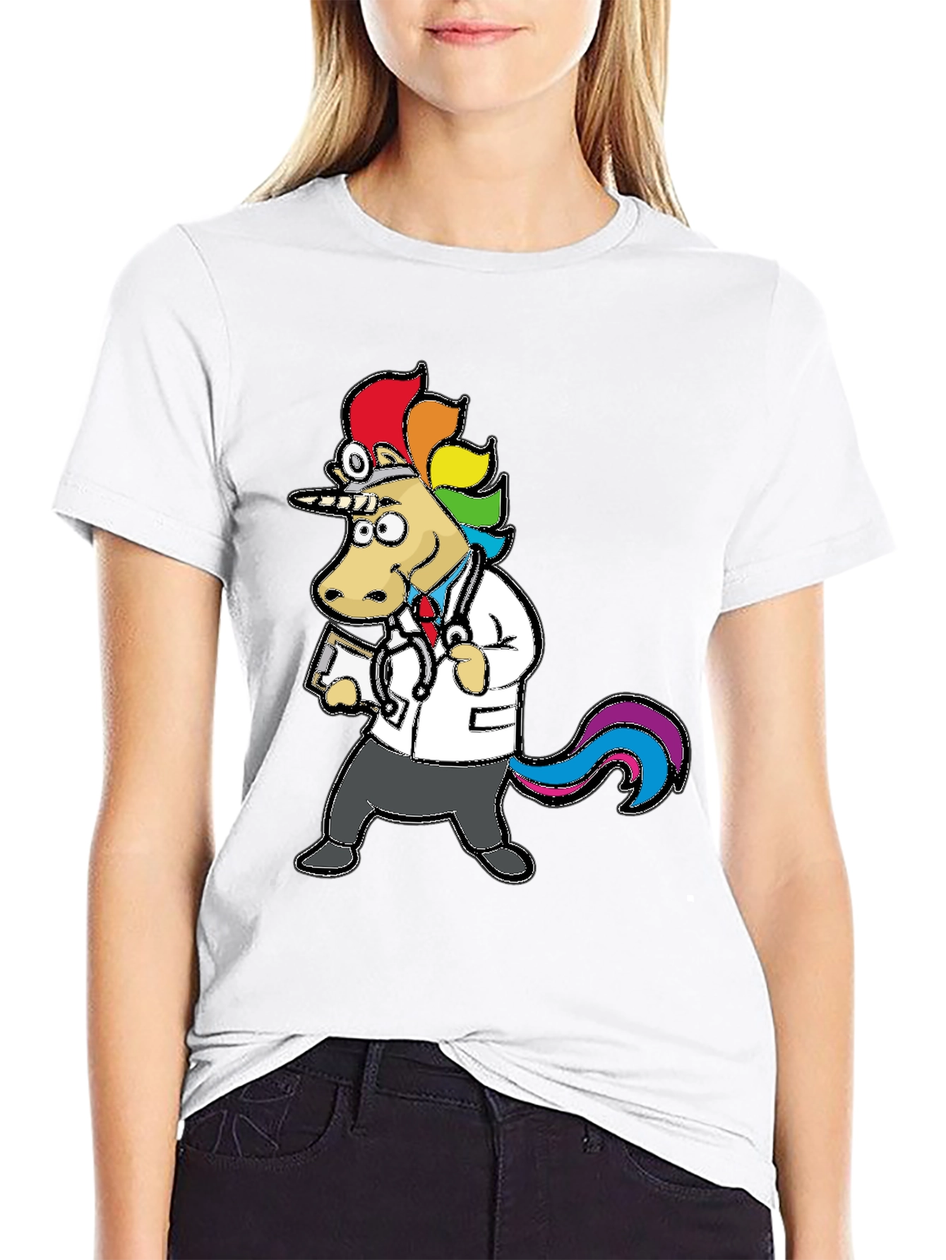 Black Doctor Unicorn T-Shirt - Fun & Unique Design view 9