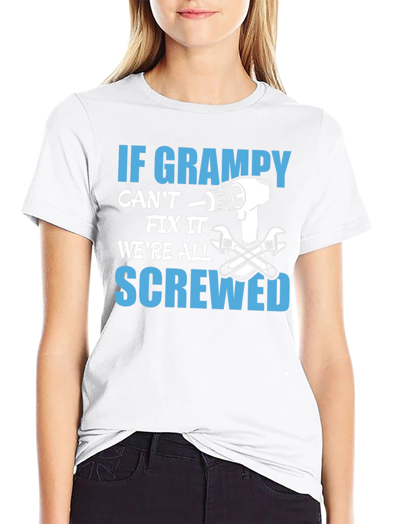 Black If Grampy Can't Fix It T-Shirt view 9