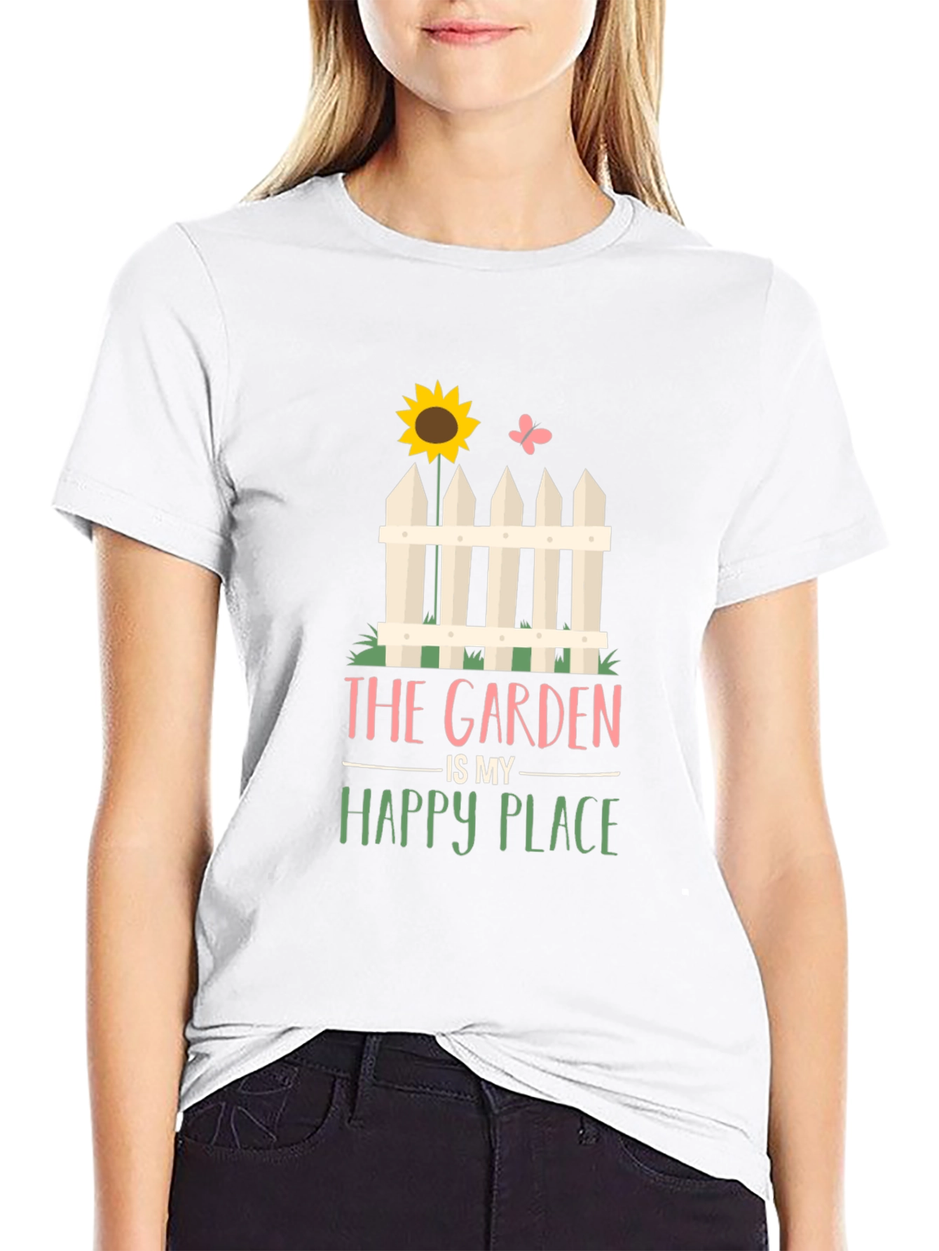 Black The Garden is My Happy Place T-Shirt - Gardening Tee view 9