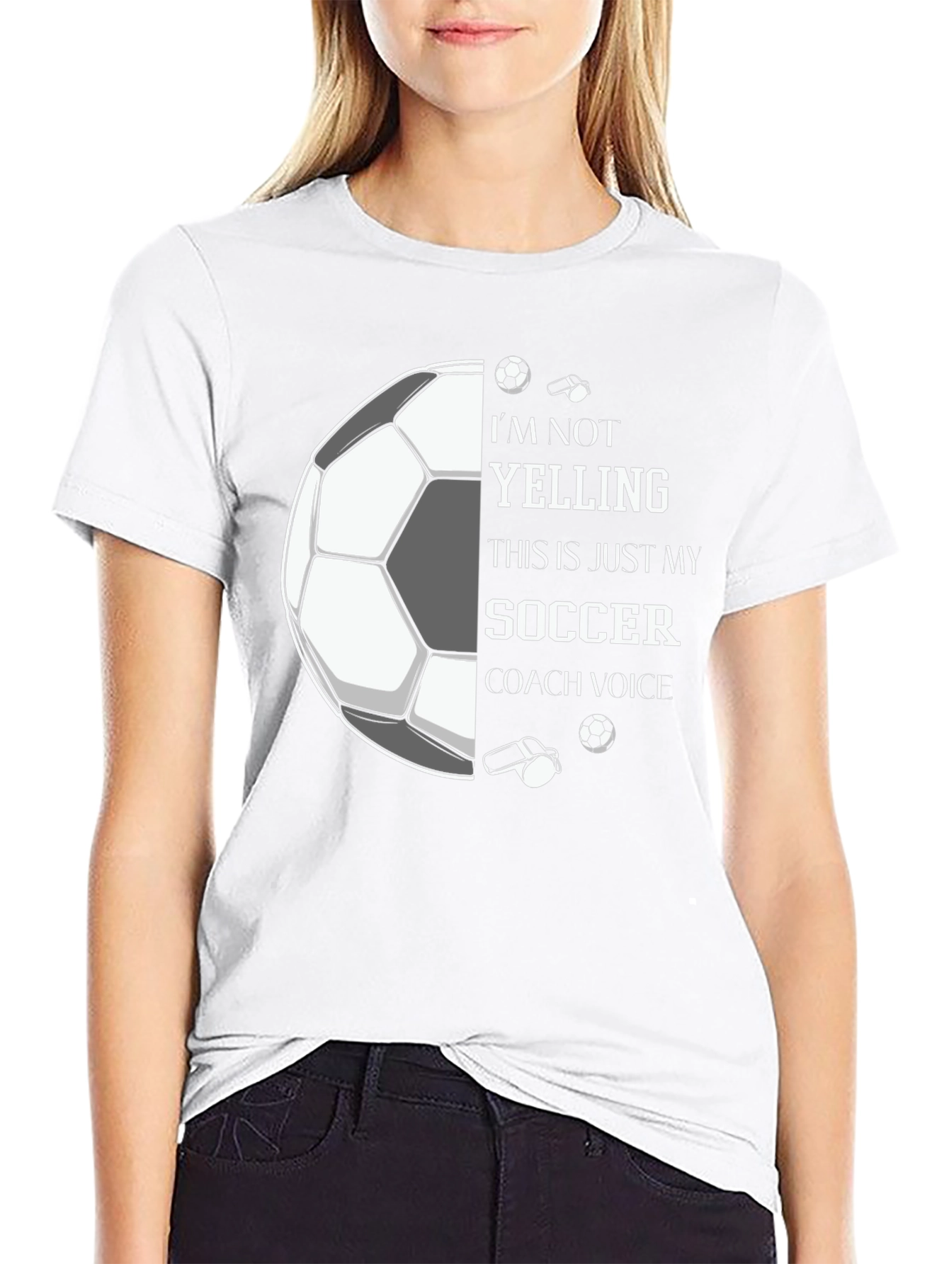 Black Soccer Coach Voice Graphic Tee view 9