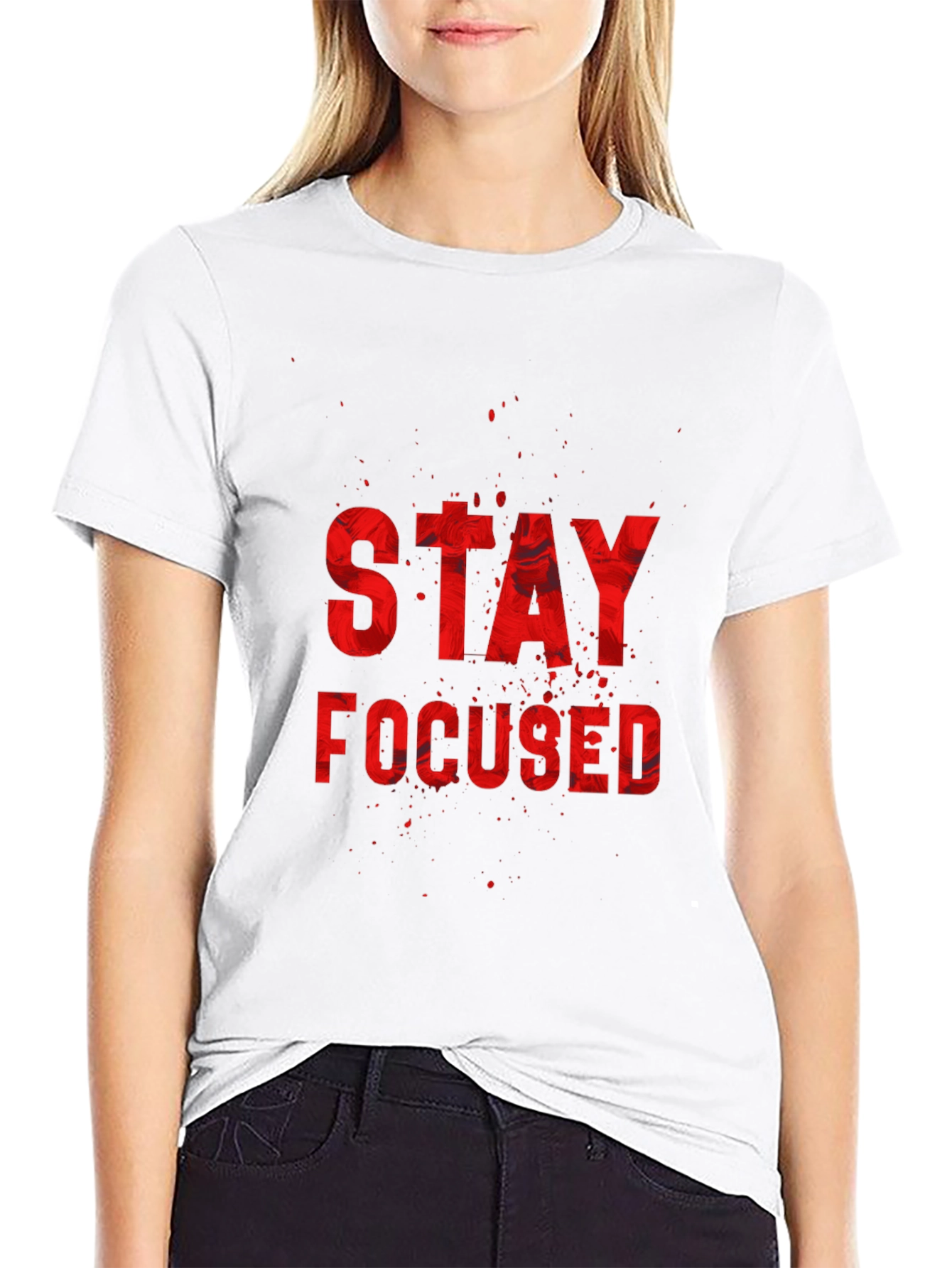 Black Stay Focused Graphic T-Shirt view 9