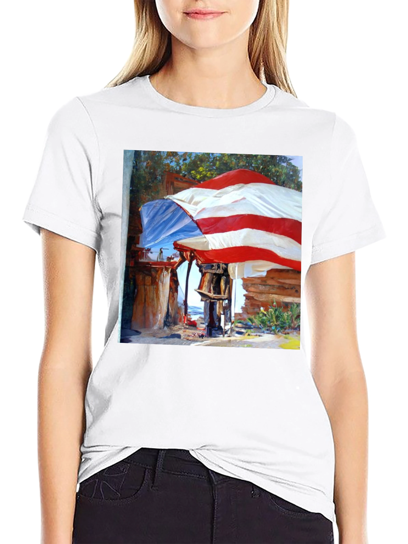 Black Unique Art Print Black T-Shirt view 9