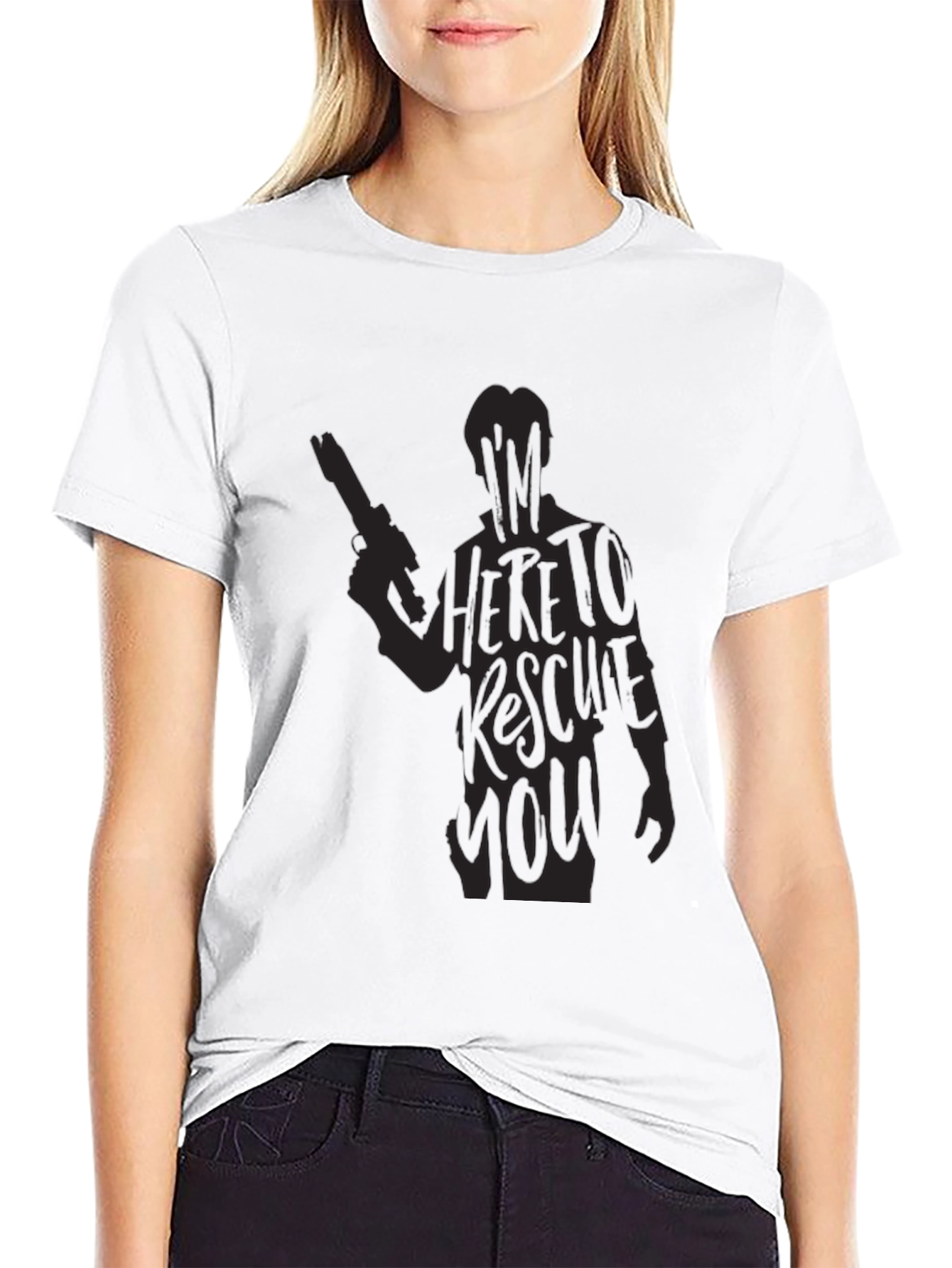 Black Graphic Novelty T-Shirt - I'm Here to Rescue You view 9
