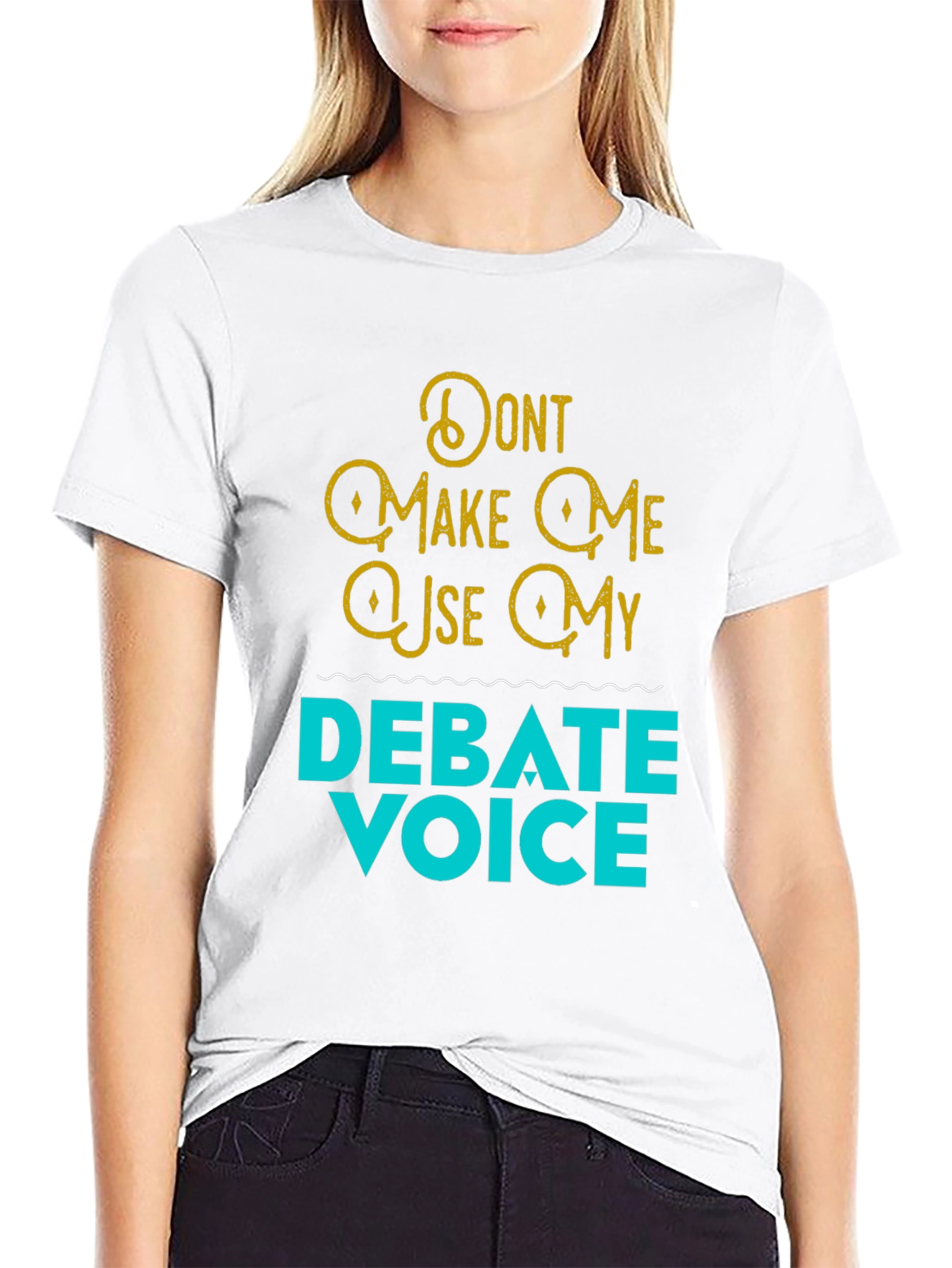Black Debate Voice Tee - Funny Statement T-Shirt view 9