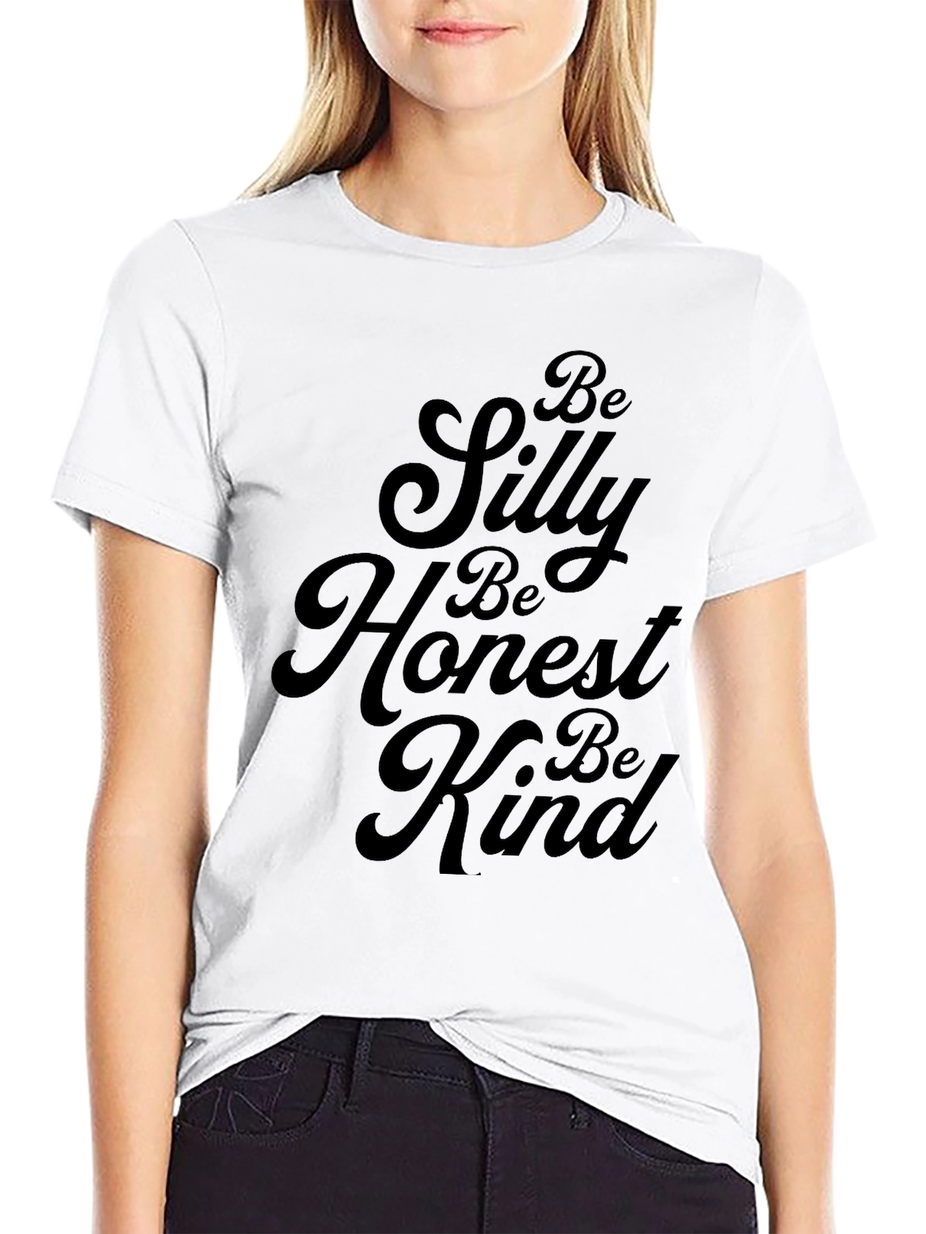 Black Be Silly, Honest, Kind Black T-Shirt view 9