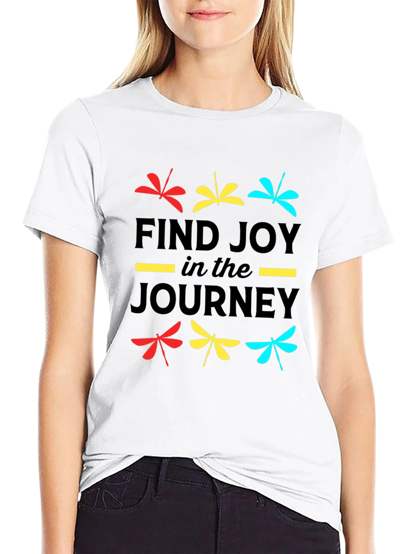 Black Find Joy Dragonfly Graphic Tee view 9