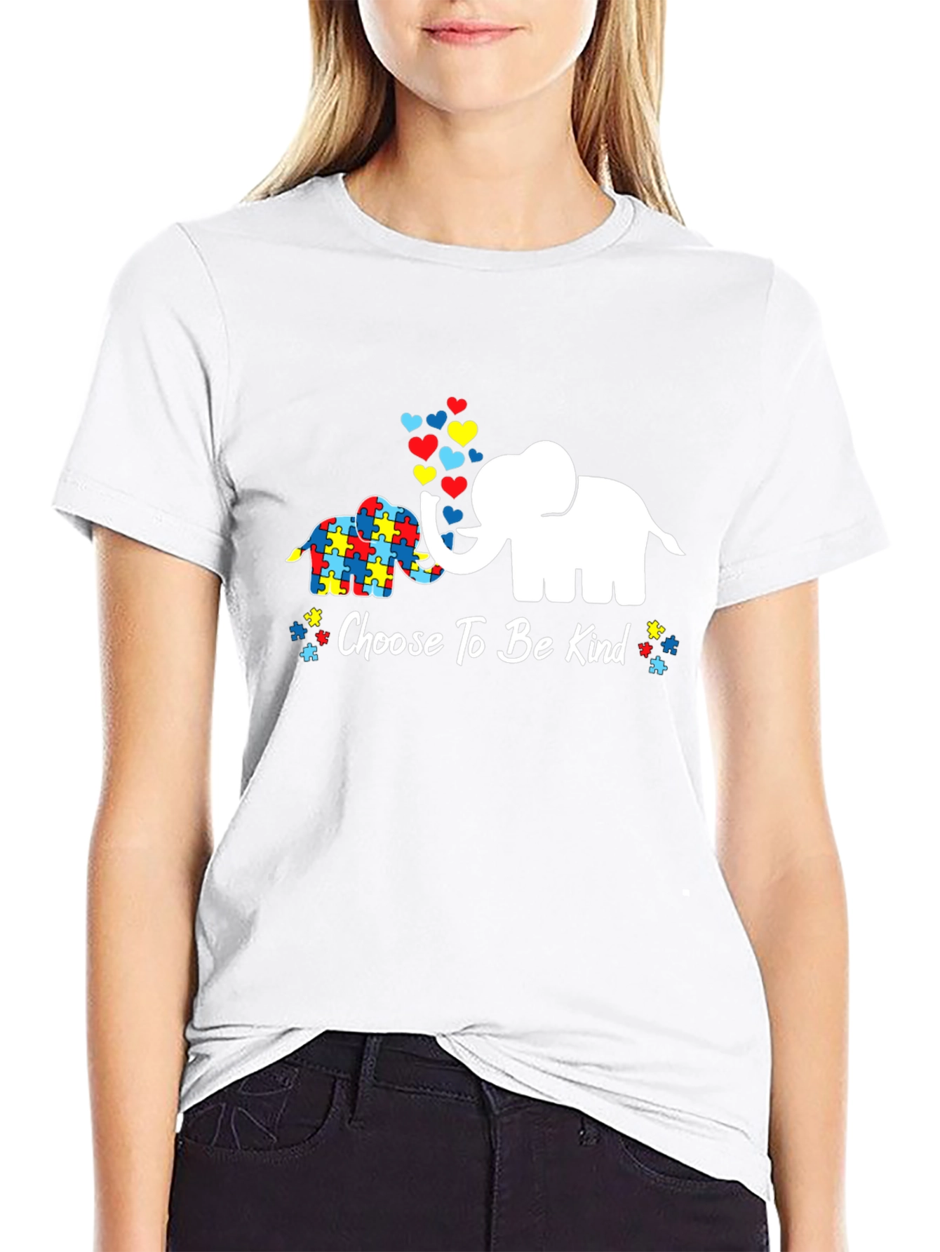Black Choose To Be Kind Autism Awareness T-Shirt view 9