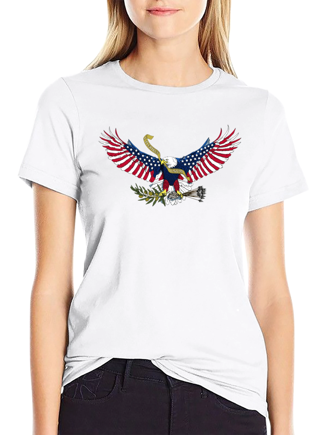 Black Patriotic Eagle Graphic T-Shirt view 9