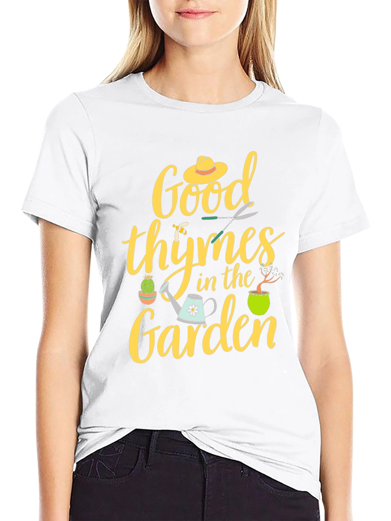 Black Good Thymes In The Garden T-Shirt view 9