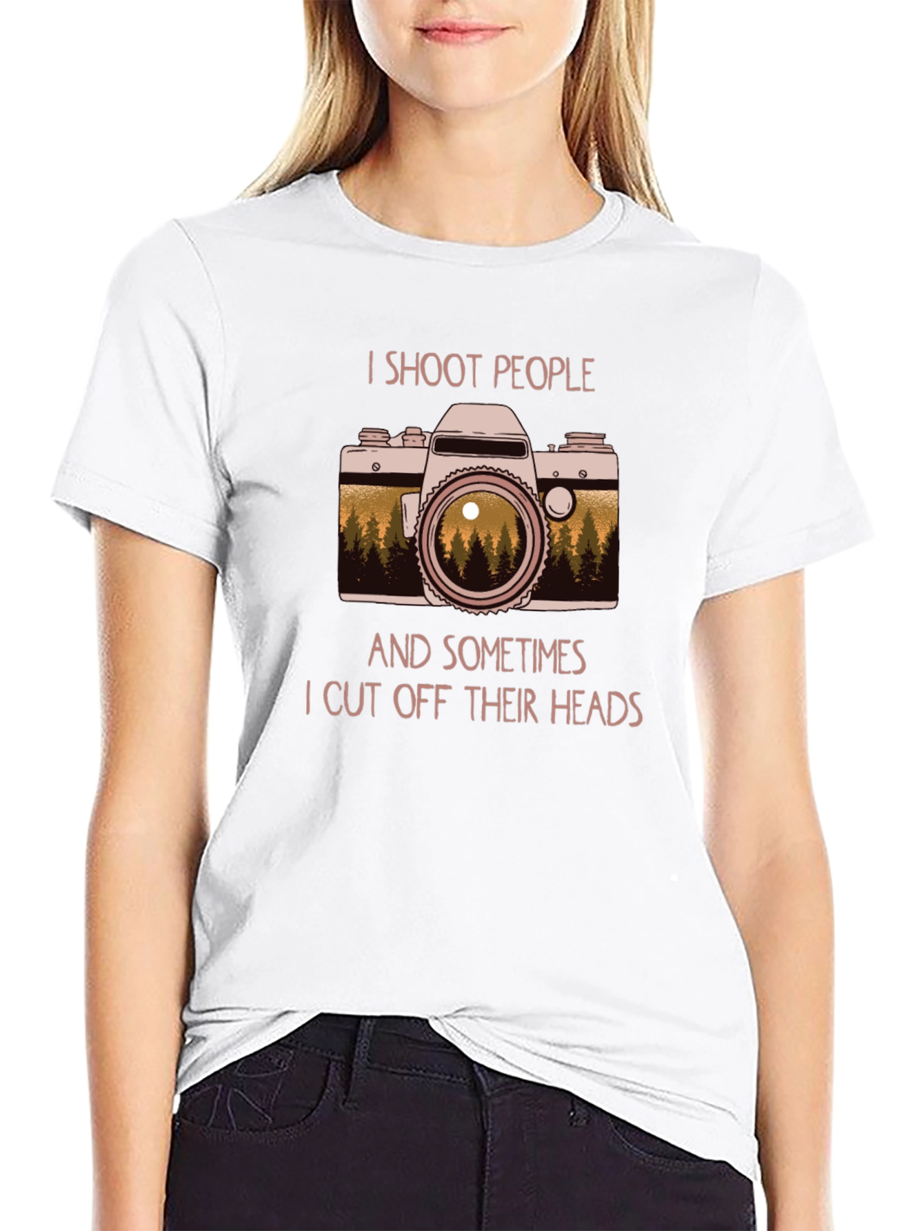 Black I Shoot People T-Shirt: Photographer Humor Tee view 9