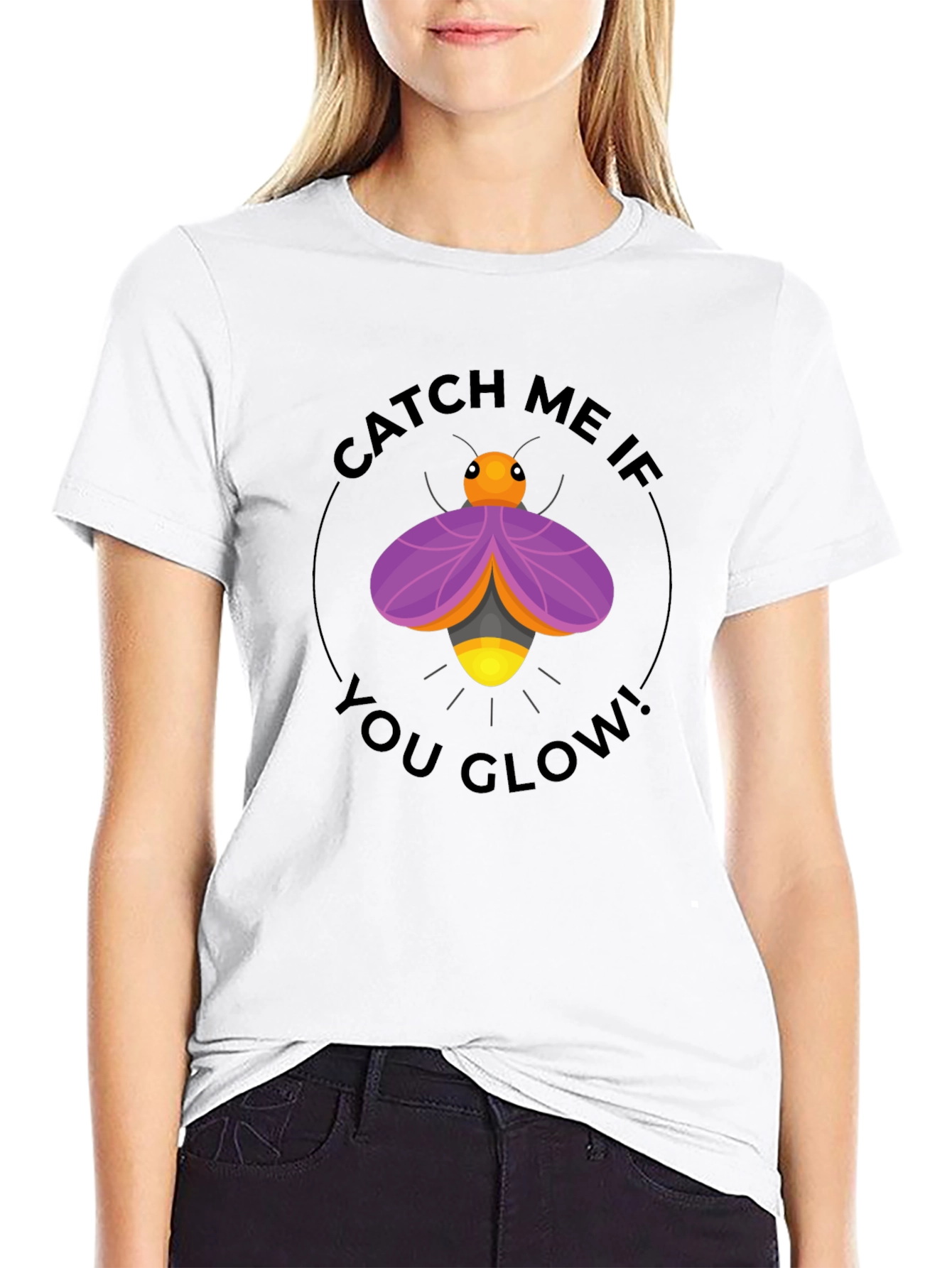 Black Catch Me If You Glow T-Shirt view 9