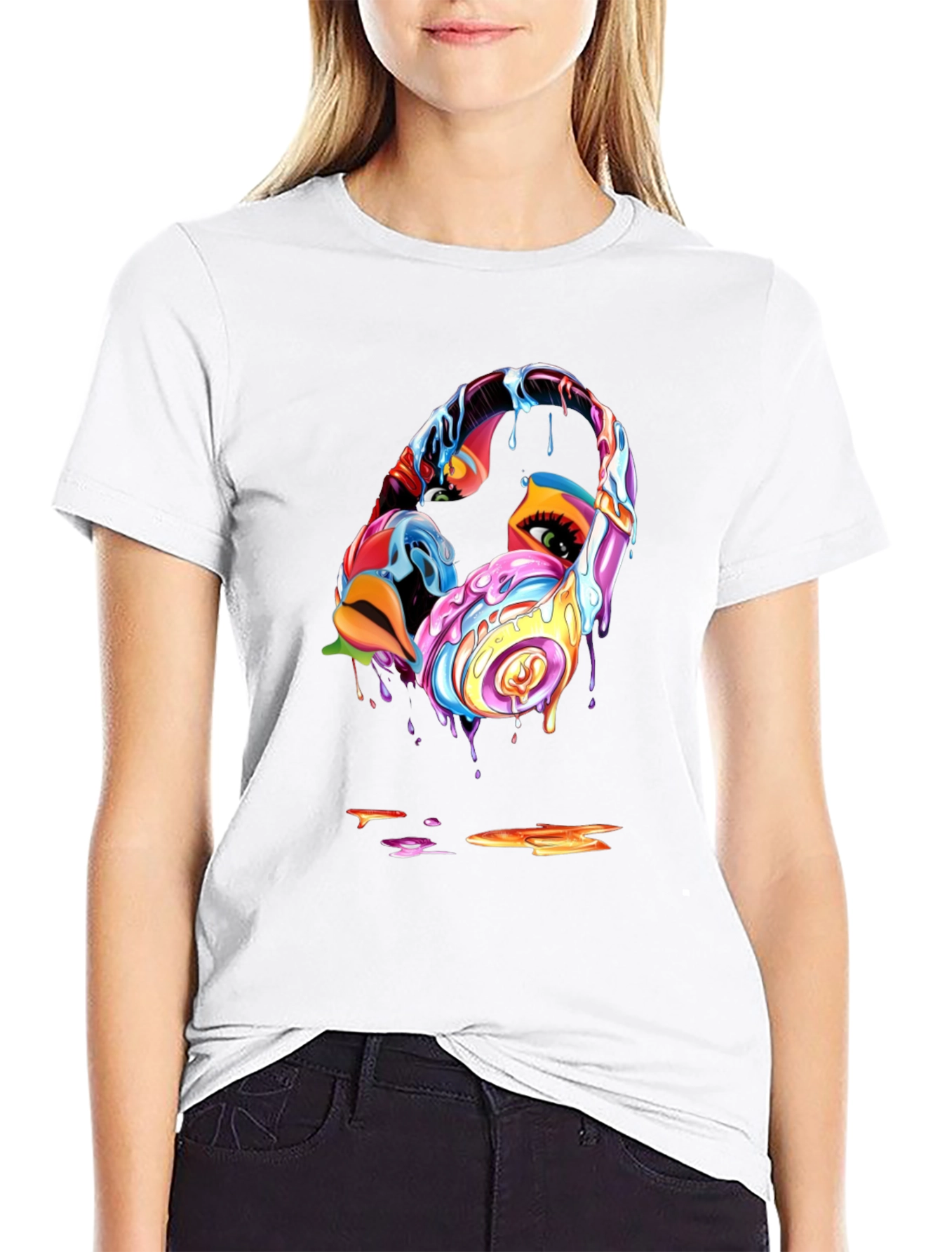 Black Abstract Headphones Graphic T-Shirt view 9