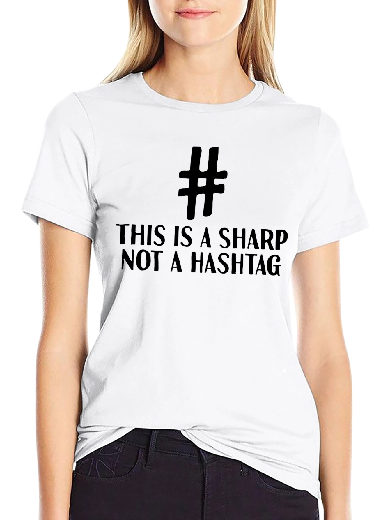 Black Sharp Not a Hashtag Black T-Shirt view 9