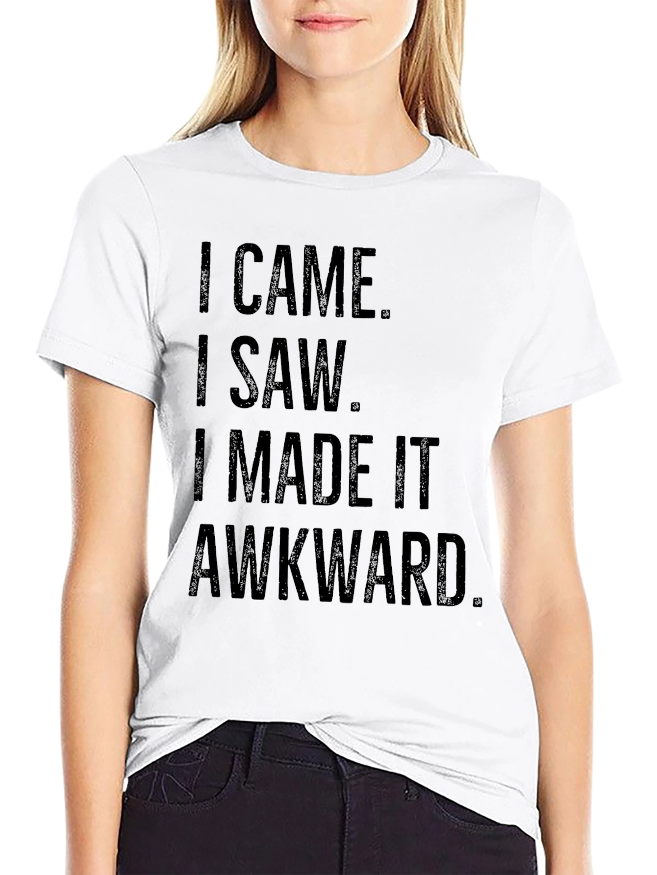 Black Funny Awkward Statement Black Graphic T-Shirt view 9