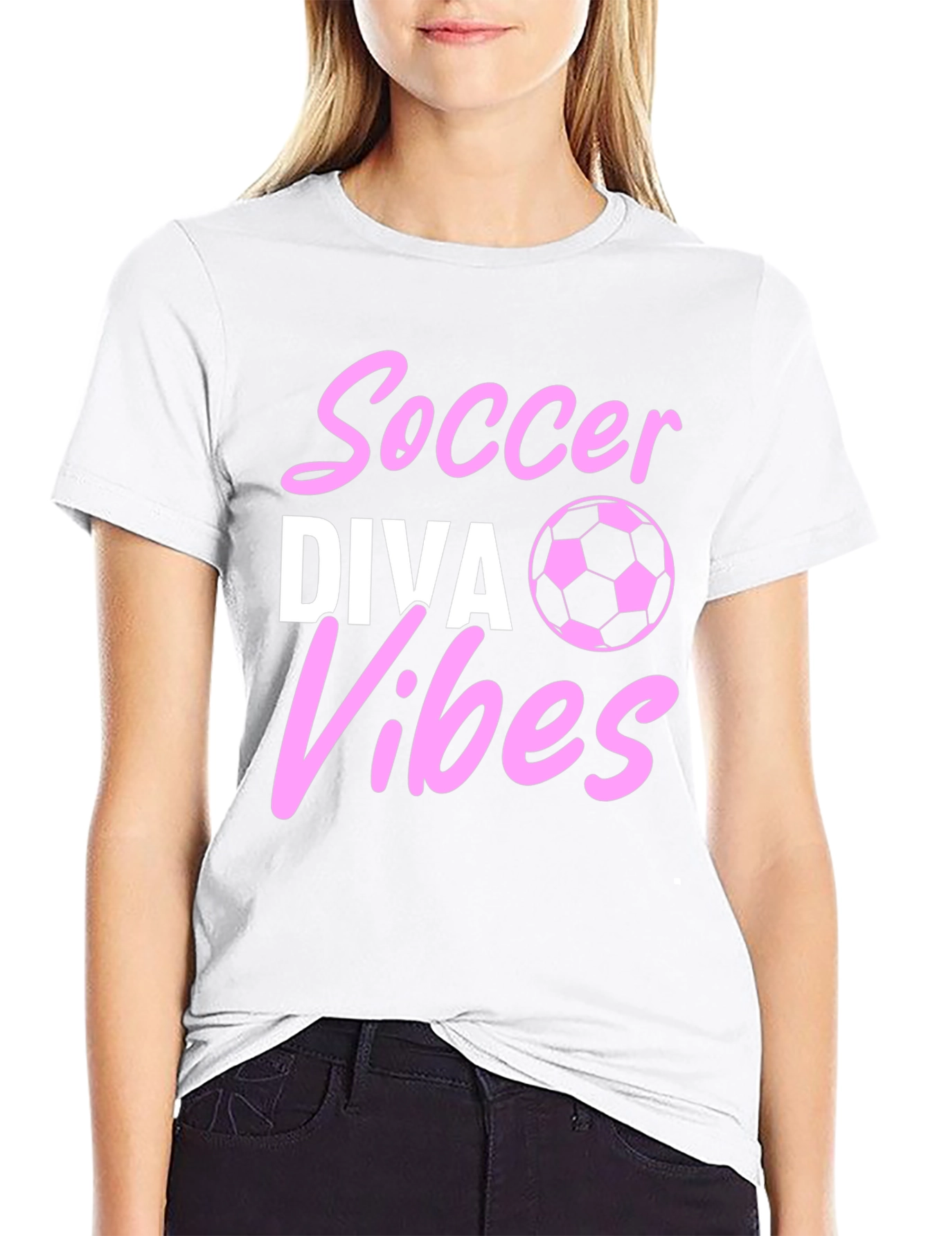 Black Soccer Diva Vibes T-Shirt view 9