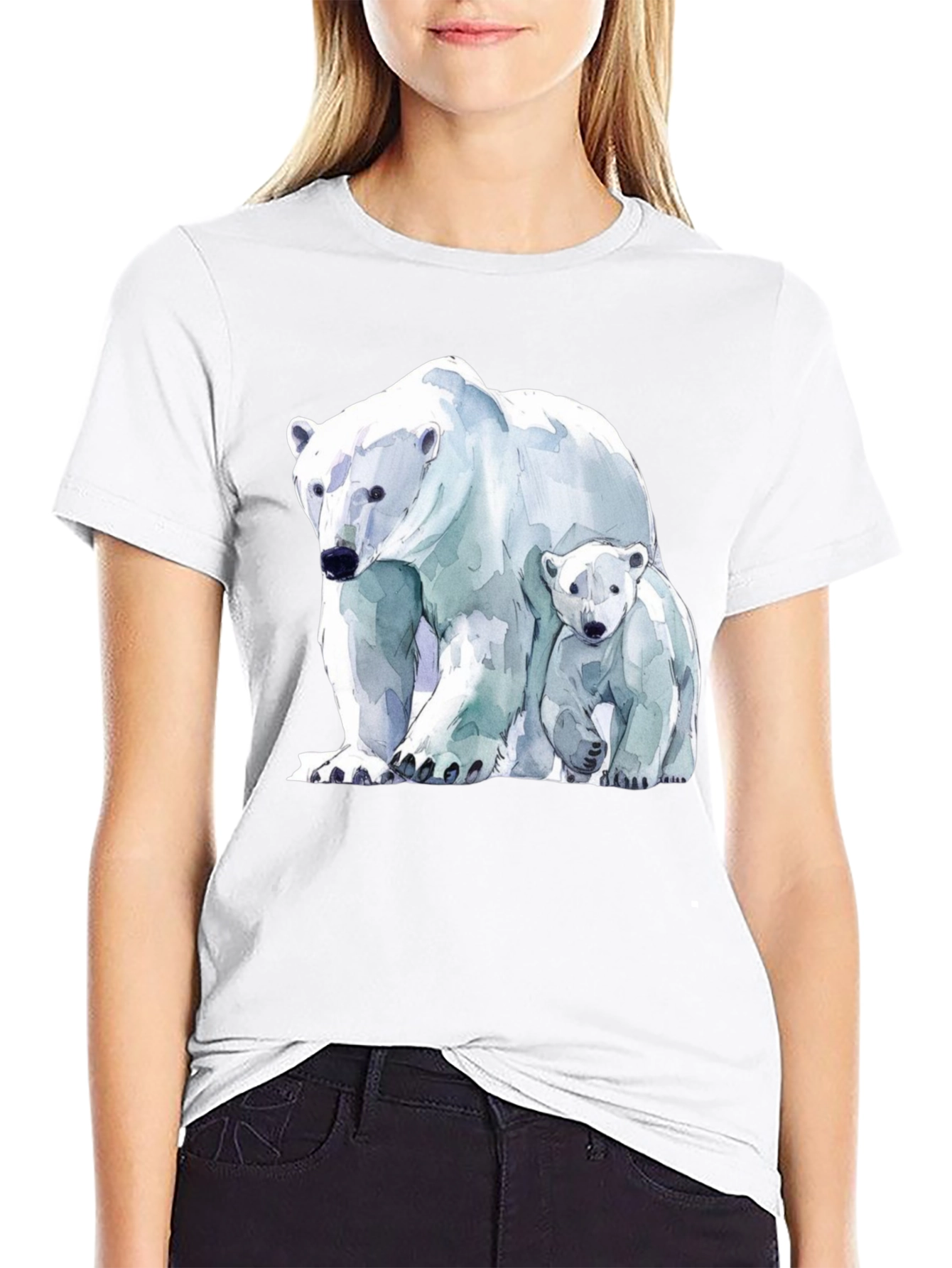 Black Polar Bear Graphic Tee view 9