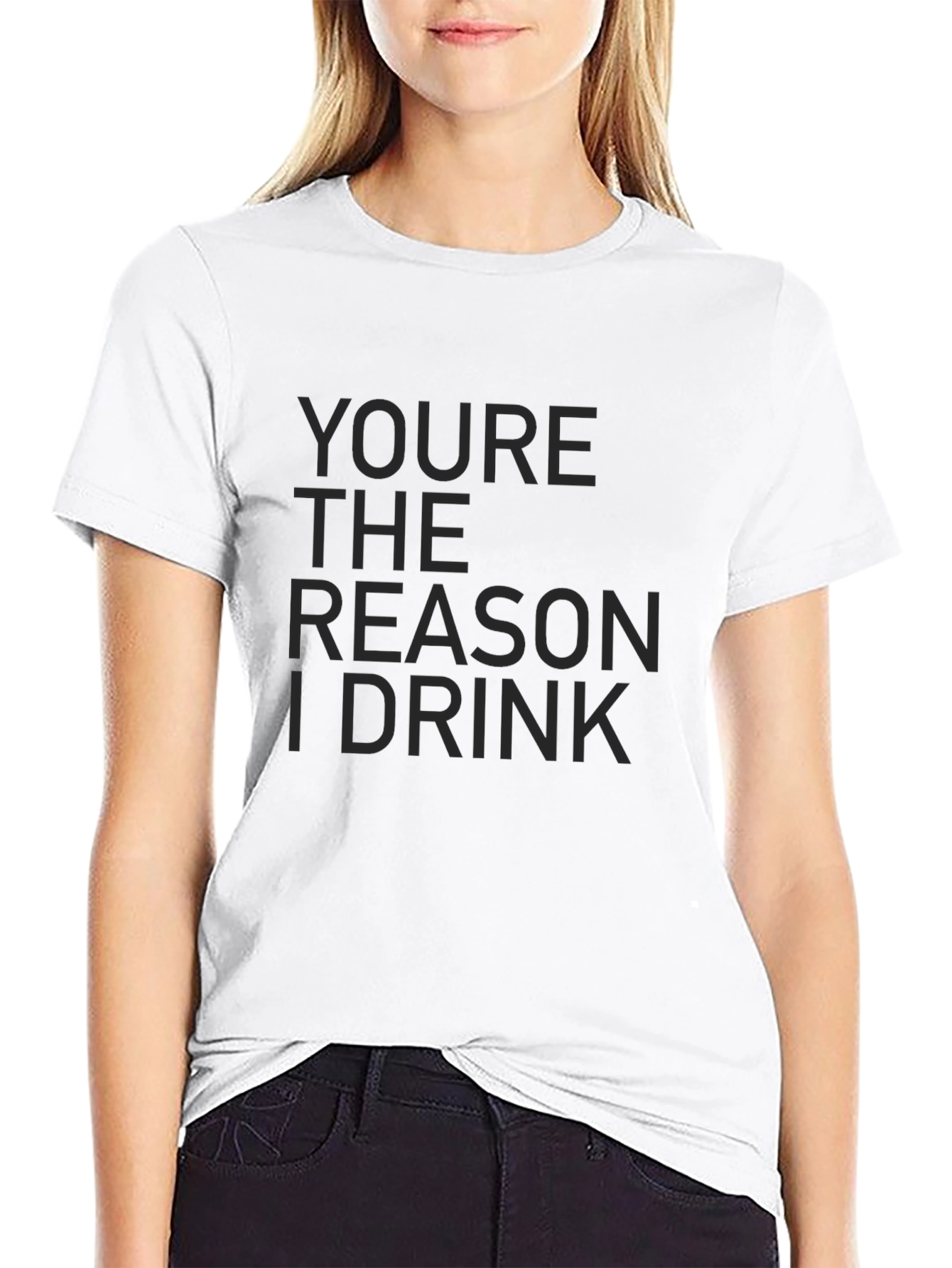 Black You're The Reason I Drink Graphic Tee view 9