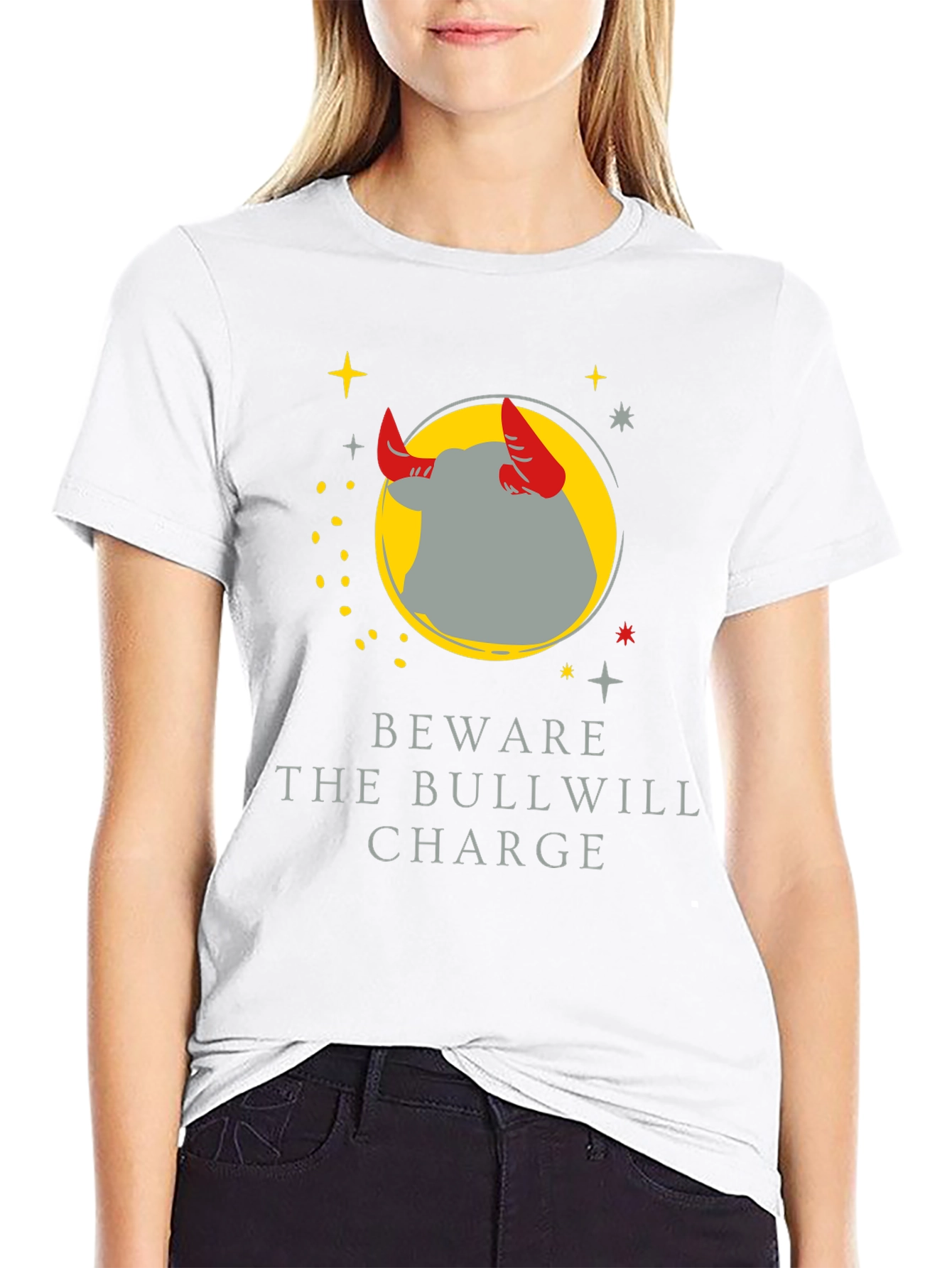 Black Beware the Bullwill Charge Graphic Tee view 9