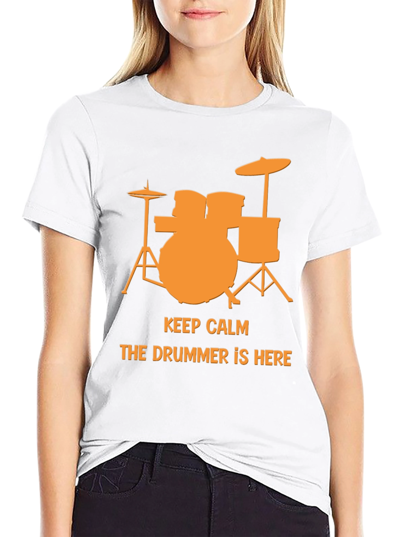 Black Keep Calm The Drummer Is Here T-Shirt view 9
