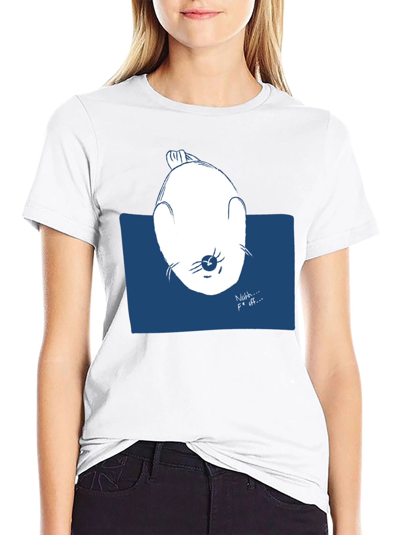 Black Funny Seal Graphic Tee - "Nahh... F Off..." Black T-Shirt view 9