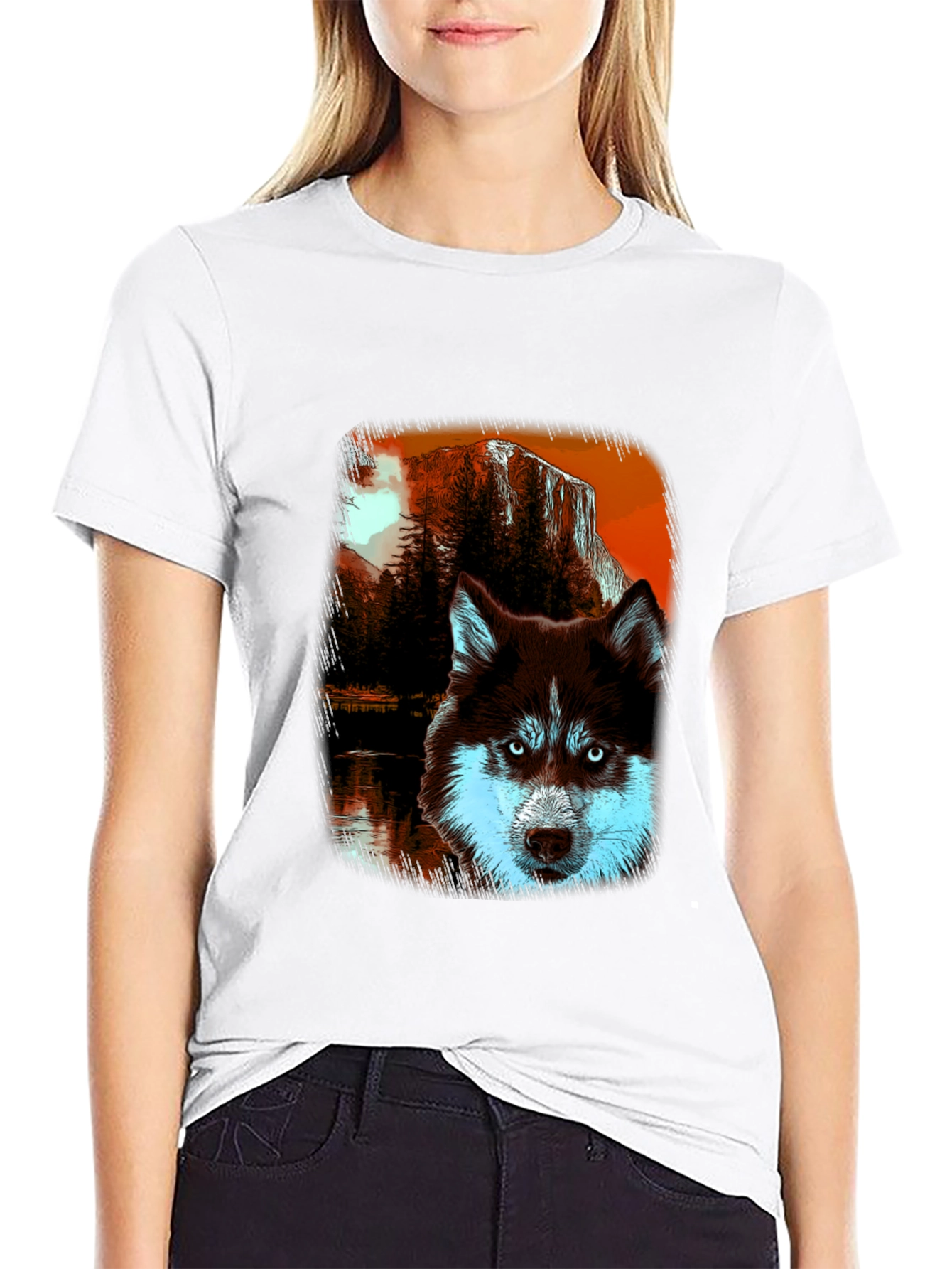 Black Husky Wilderness Graphic Tee - Black Cotton Blend view 9