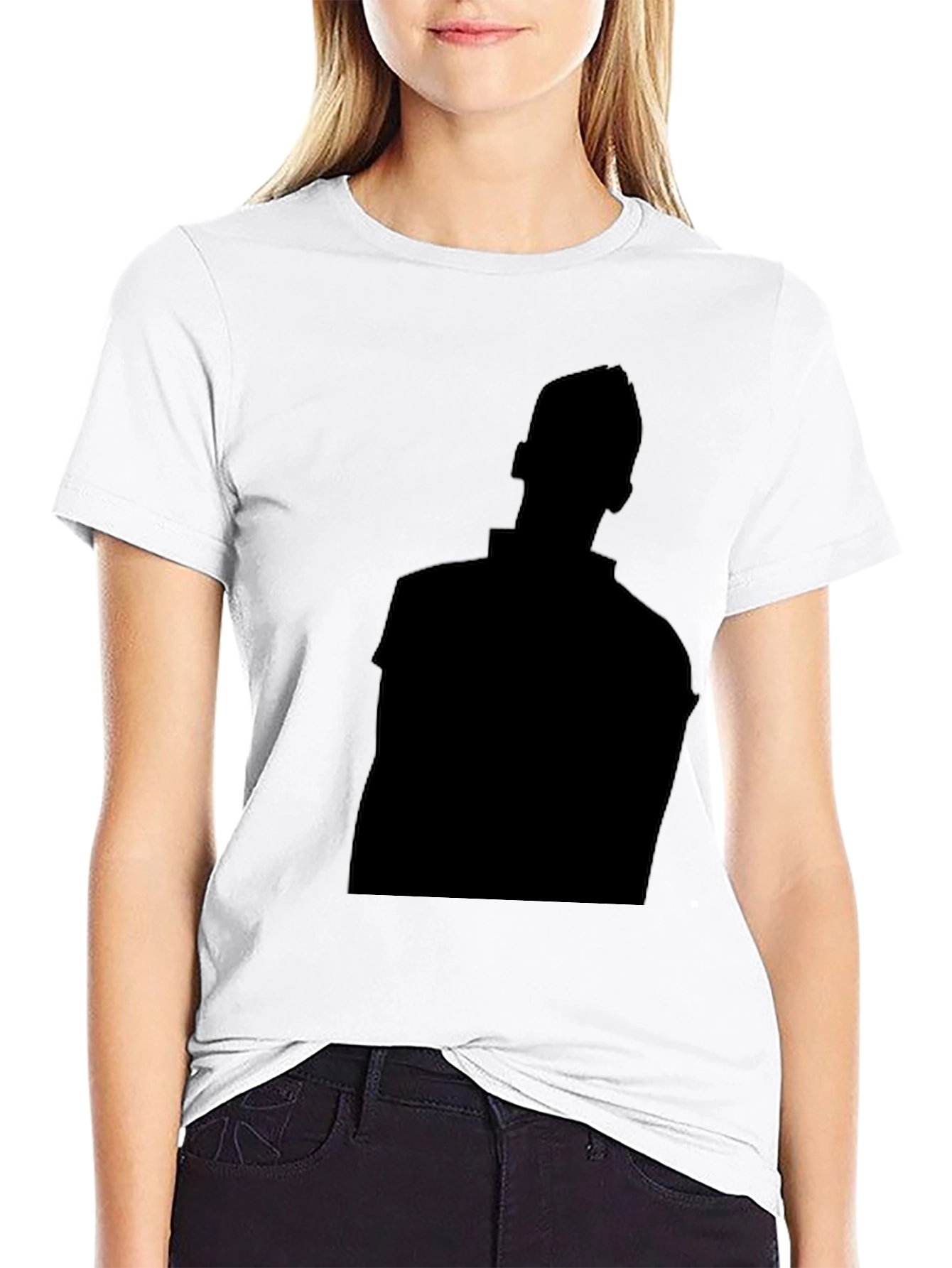 Black Men's Black Graphic Tee - Silhouette Design view 9